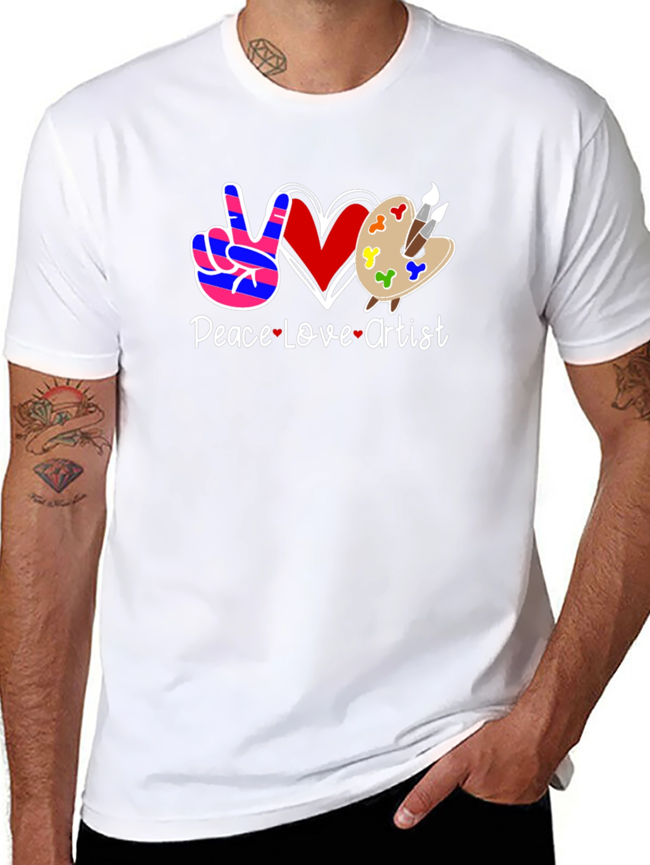 Peace Love Artist Graphic Tee - Black T-Shirt