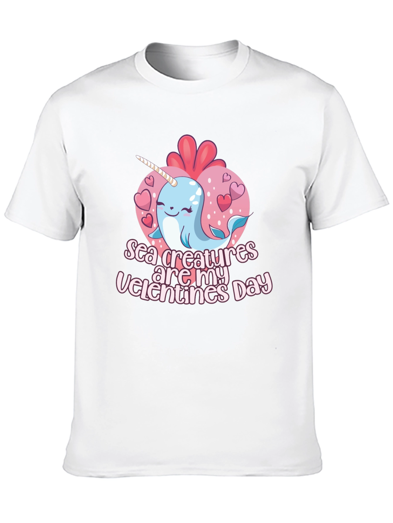 Sea Creatures Are My Valentines Day Black T-Shirt