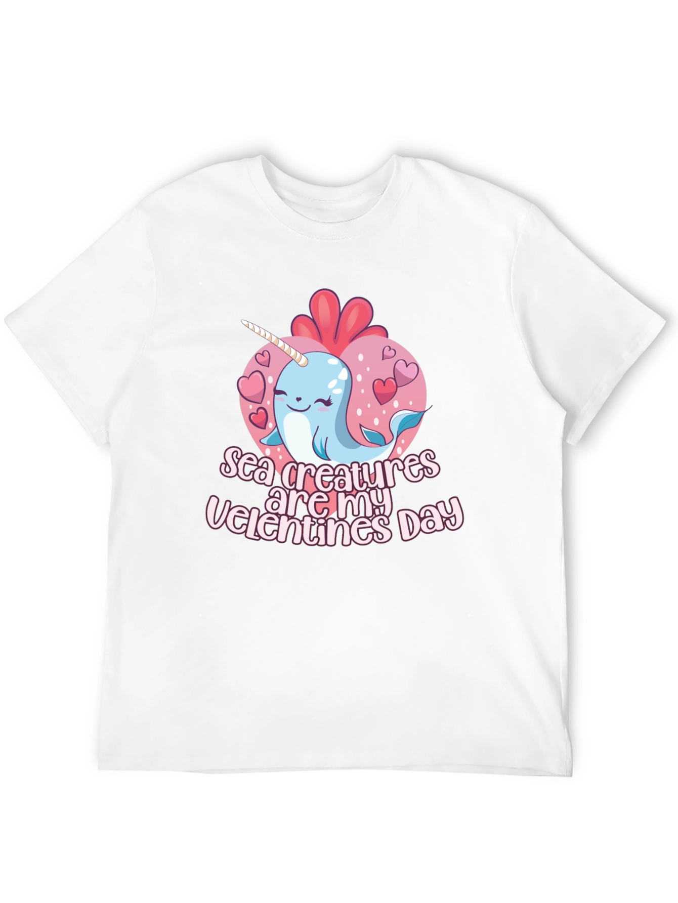 Sea Creatures Are My Valentines Day Black T-Shirt
