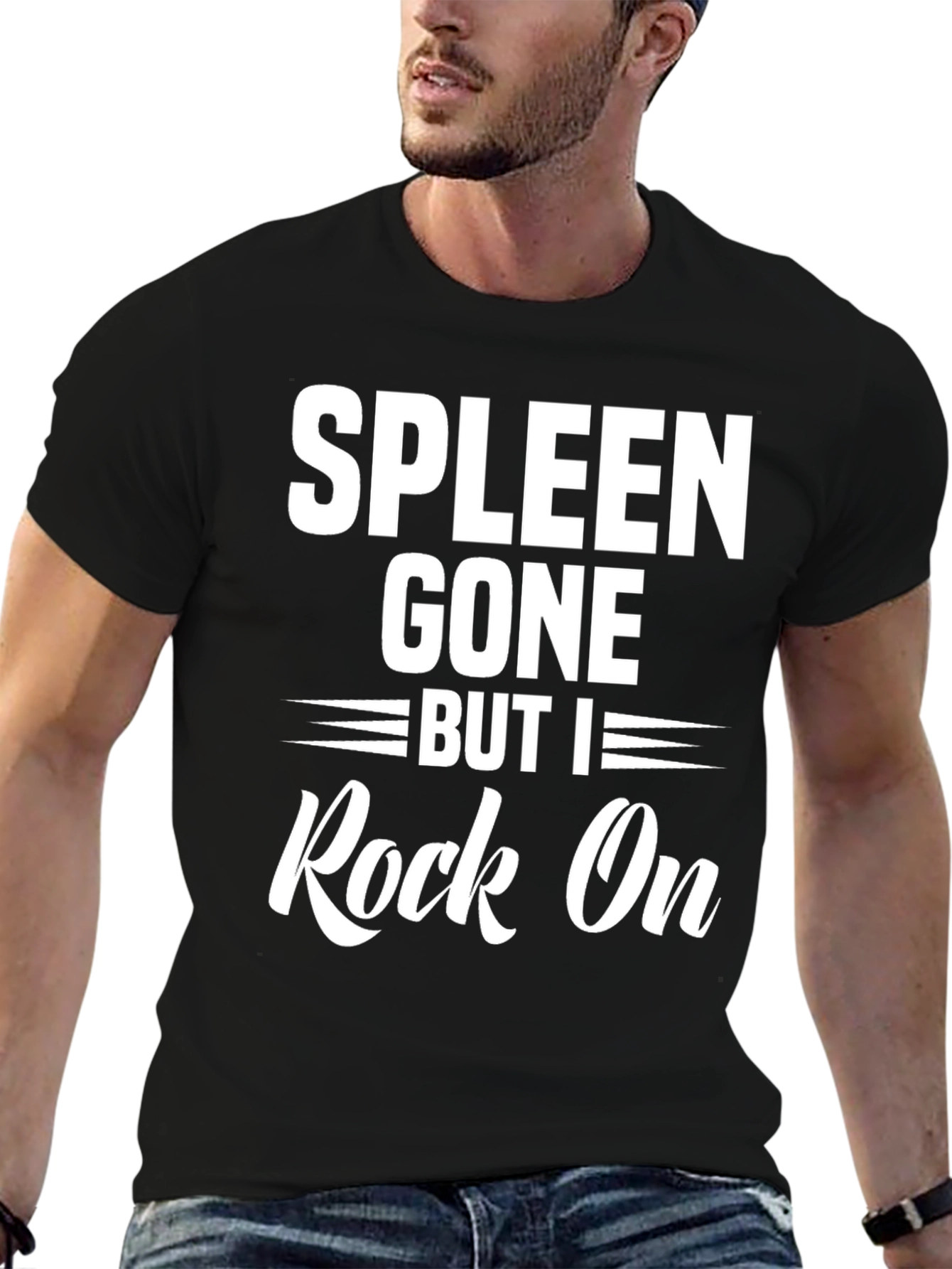Spleen Gone But I Rock On Black T-Shirt