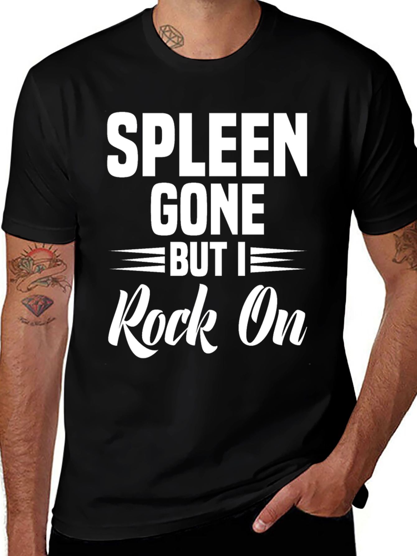 Spleen Gone But I Rock On Black T-Shirt