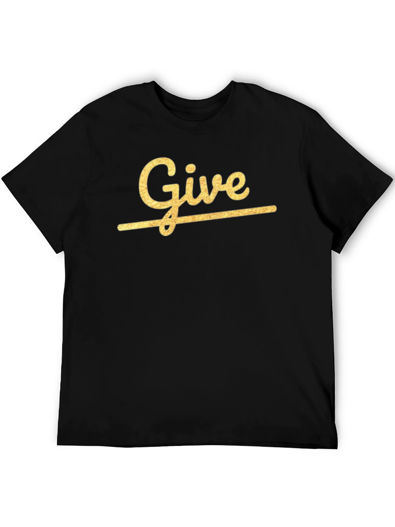 Give Graphic Print Black Cotton T-Shirt