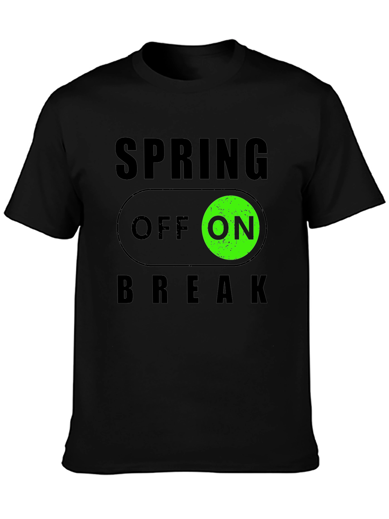 Spring Break ON/OFF Black Graphic T-Shirt