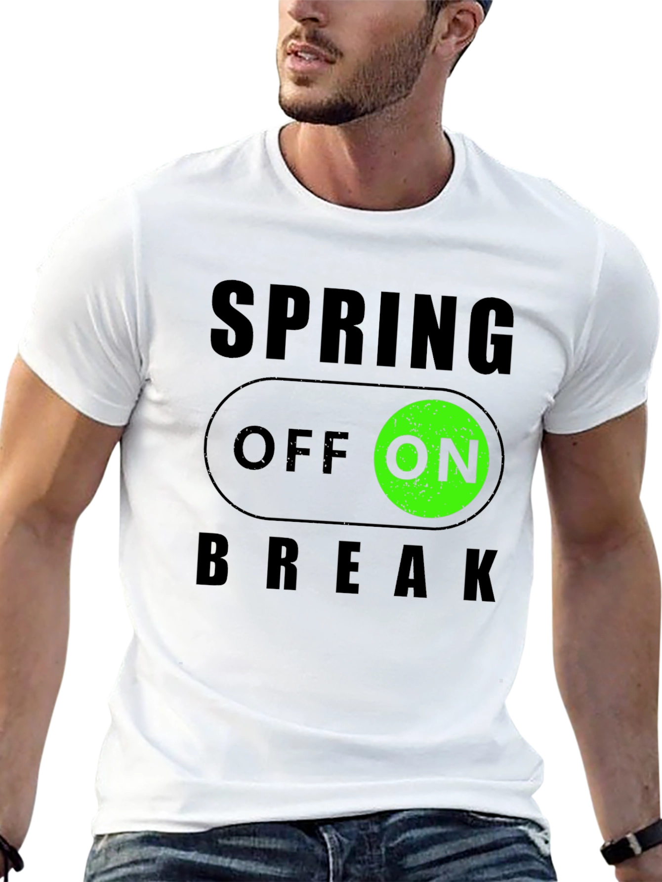 Spring Break ON/OFF Black Graphic T-Shirt