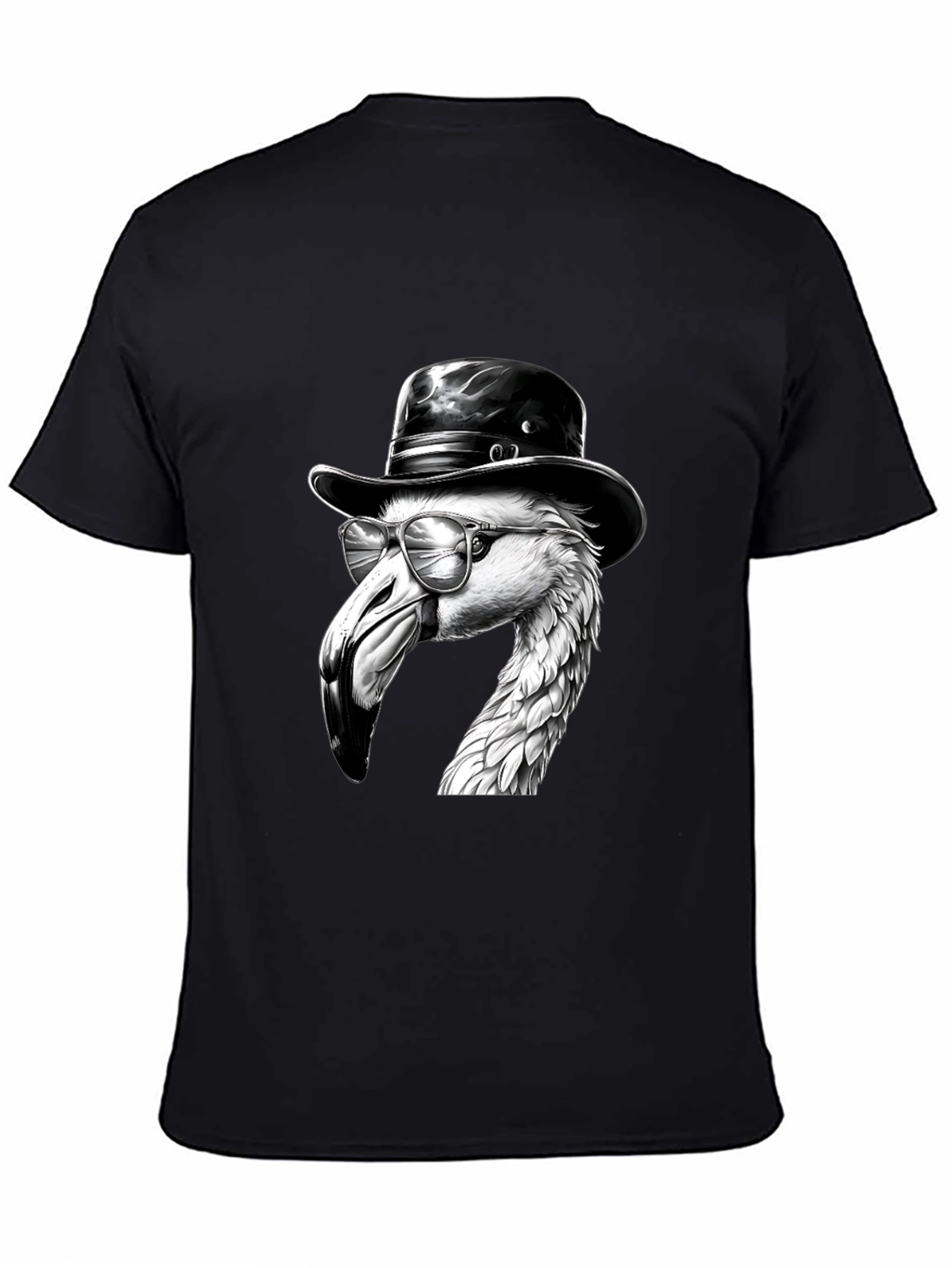 Flamingo Fedora Tee - Cool Bird Graphic T-Shirt