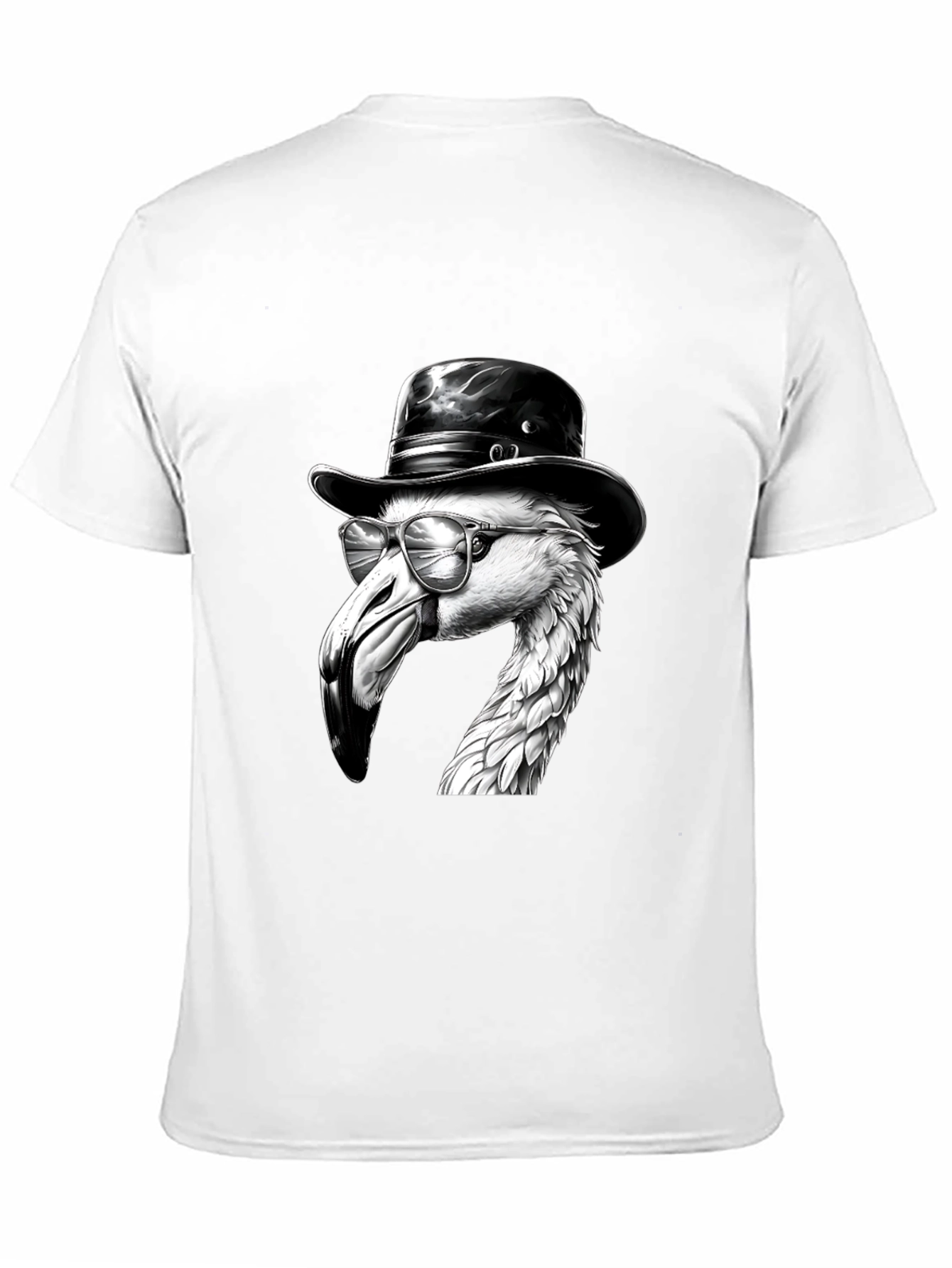 Flamingo Fedora Tee - Cool Bird Graphic T-Shirt