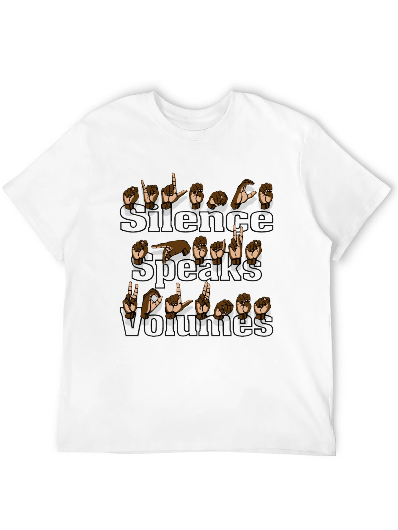 ASL Sign Language Spread Good Things Black Graphic Tee