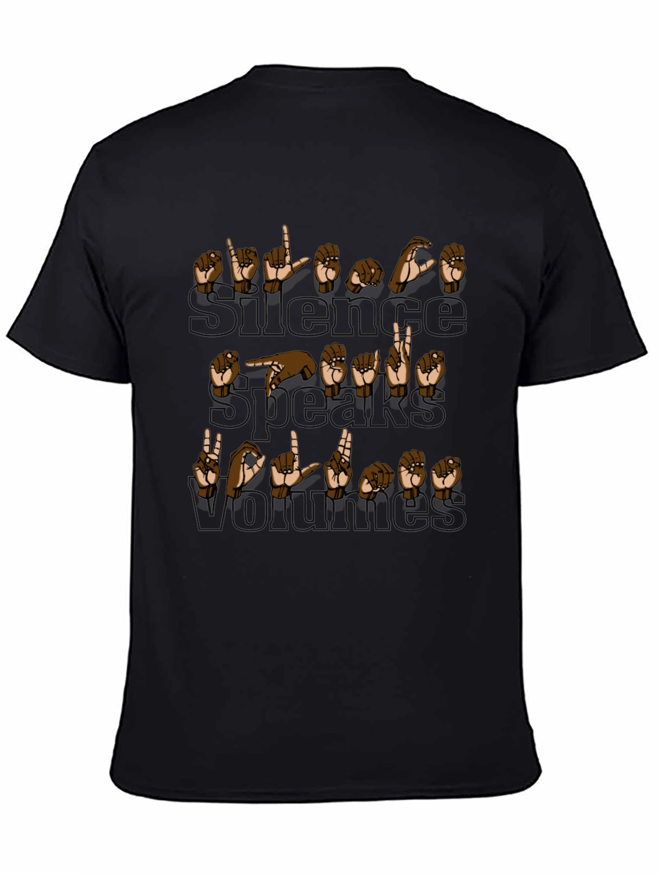 ASL Sign Language Spread Good Things Black Graphic Tee