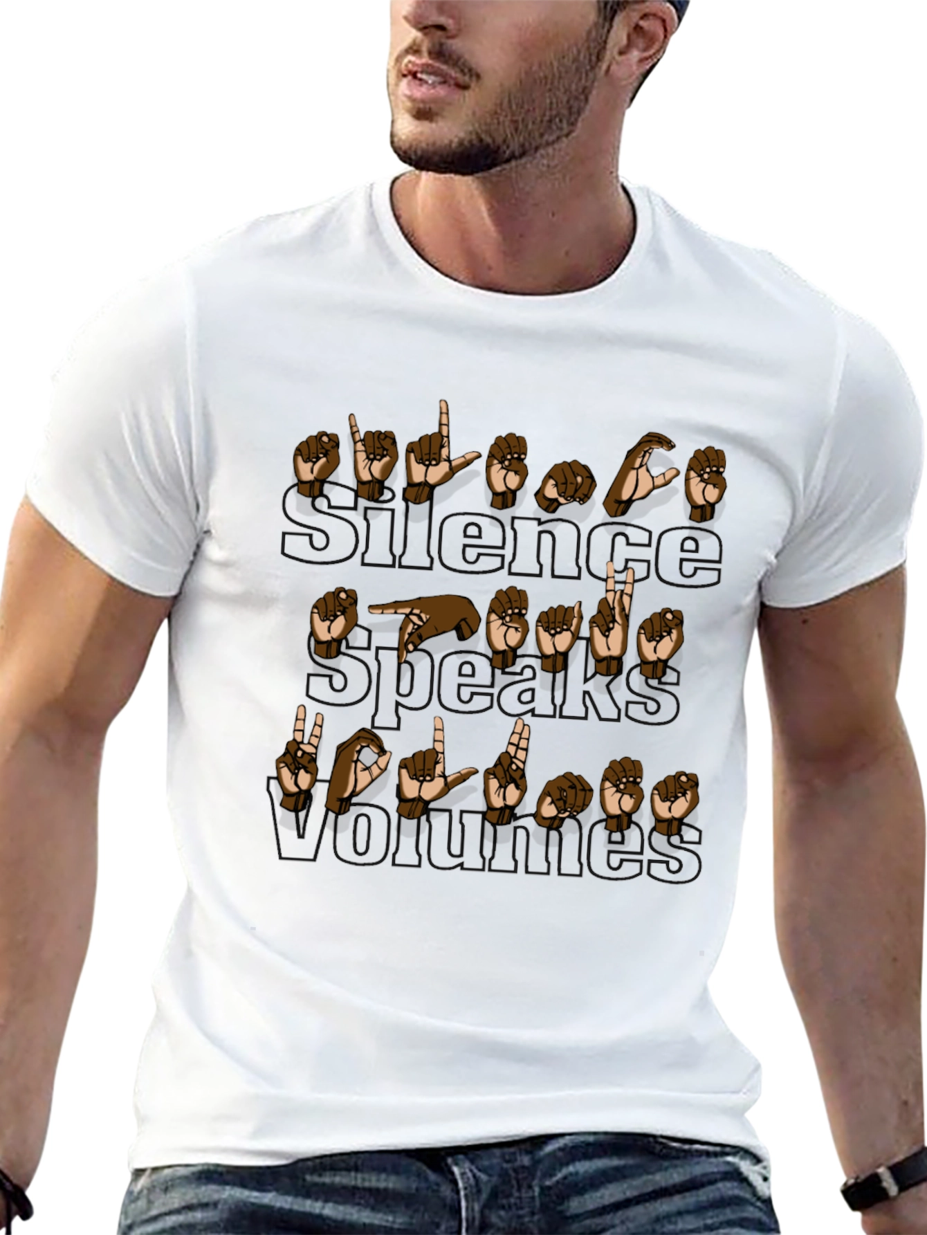 ASL Sign Language Spread Good Things Black Graphic Tee