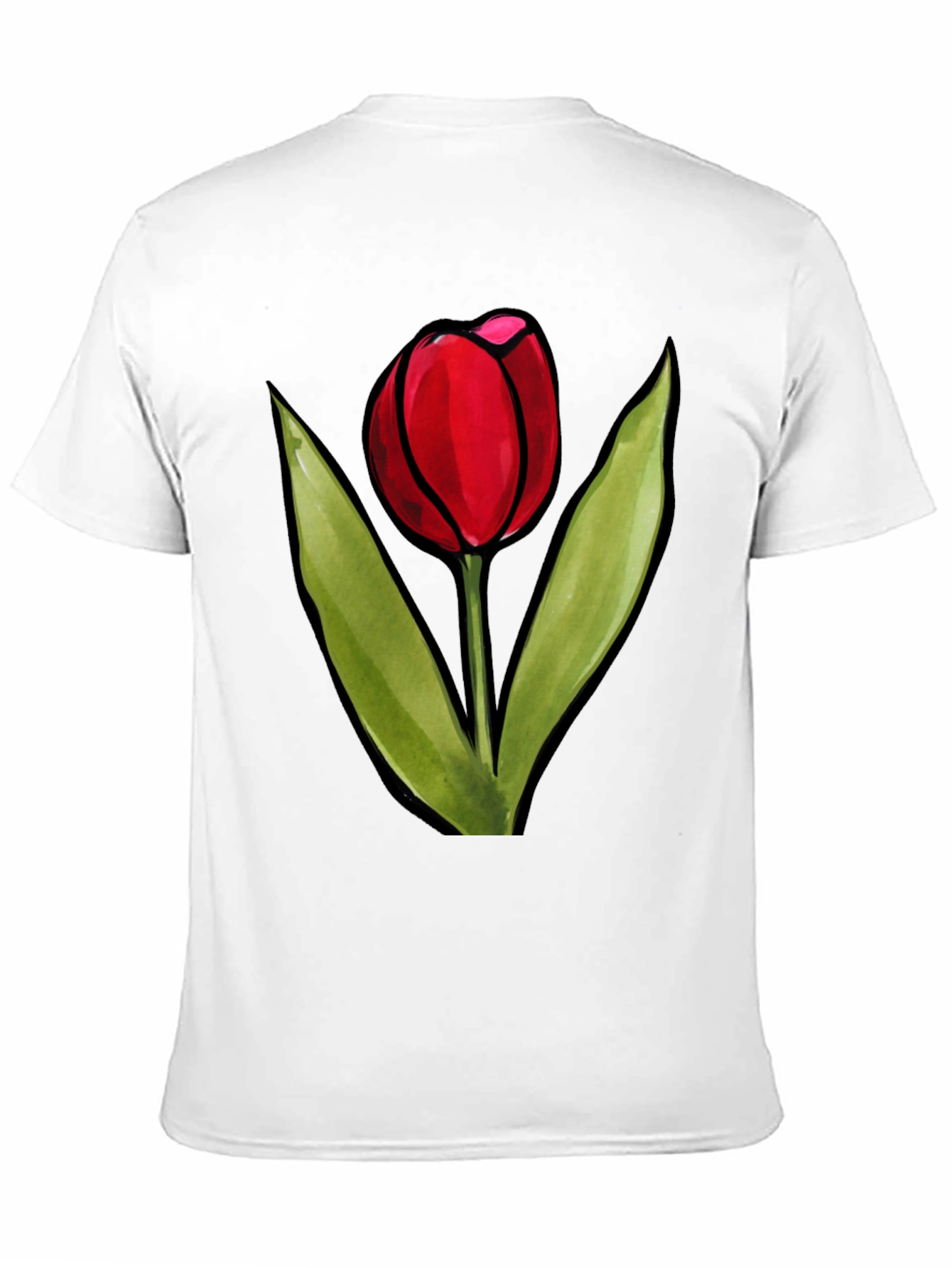 Tulip Graphic Tee - Stylish Black T-Shirt