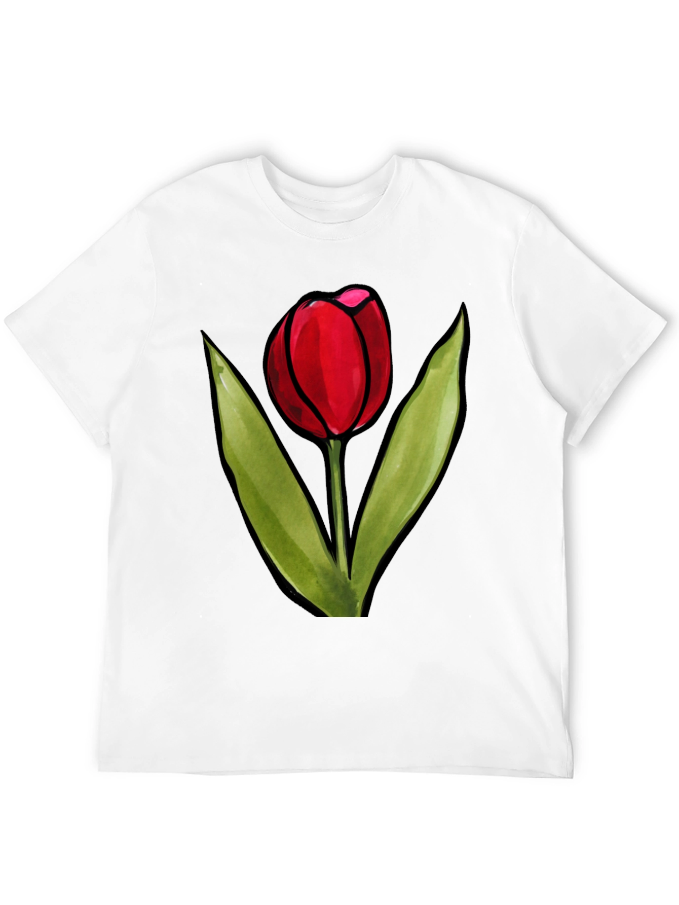 Tulip Graphic Tee - Stylish Black T-Shirt
