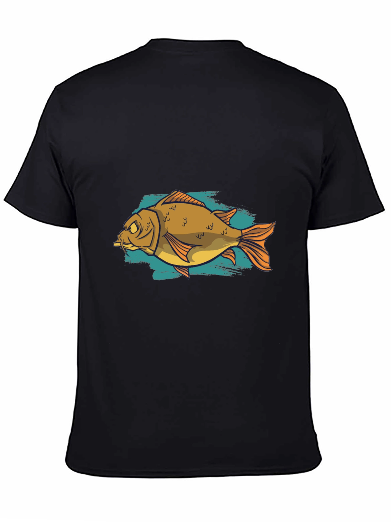 Funny Fish Graphic Black T-Shirt