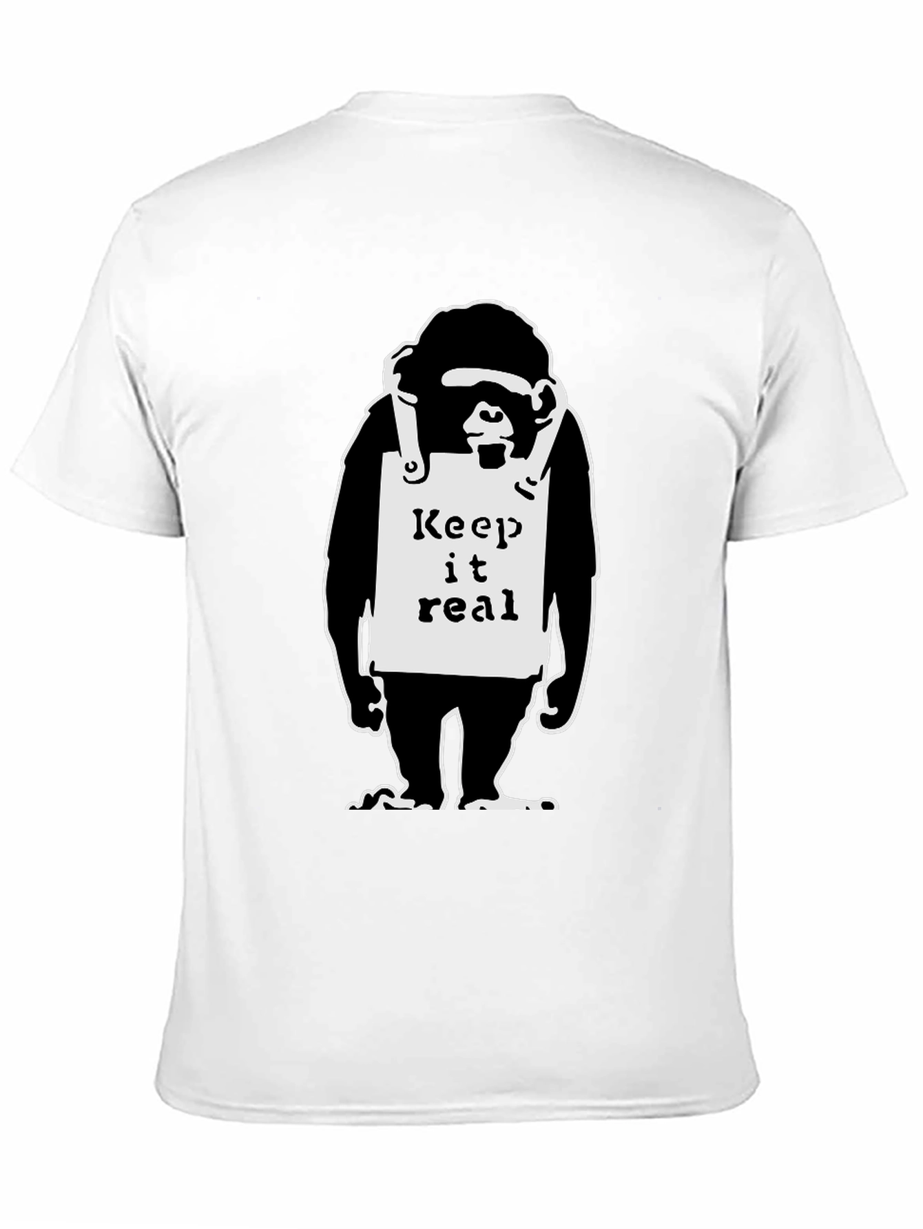 Keep it Real Monkey Graphic Black T-Shirt