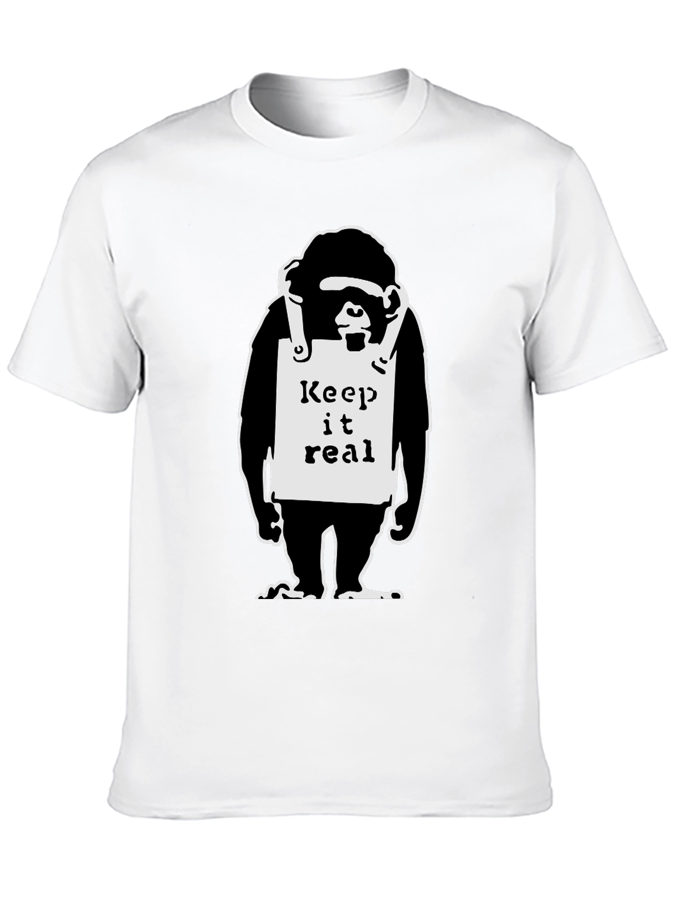 Keep it Real Monkey Graphic Black T-Shirt