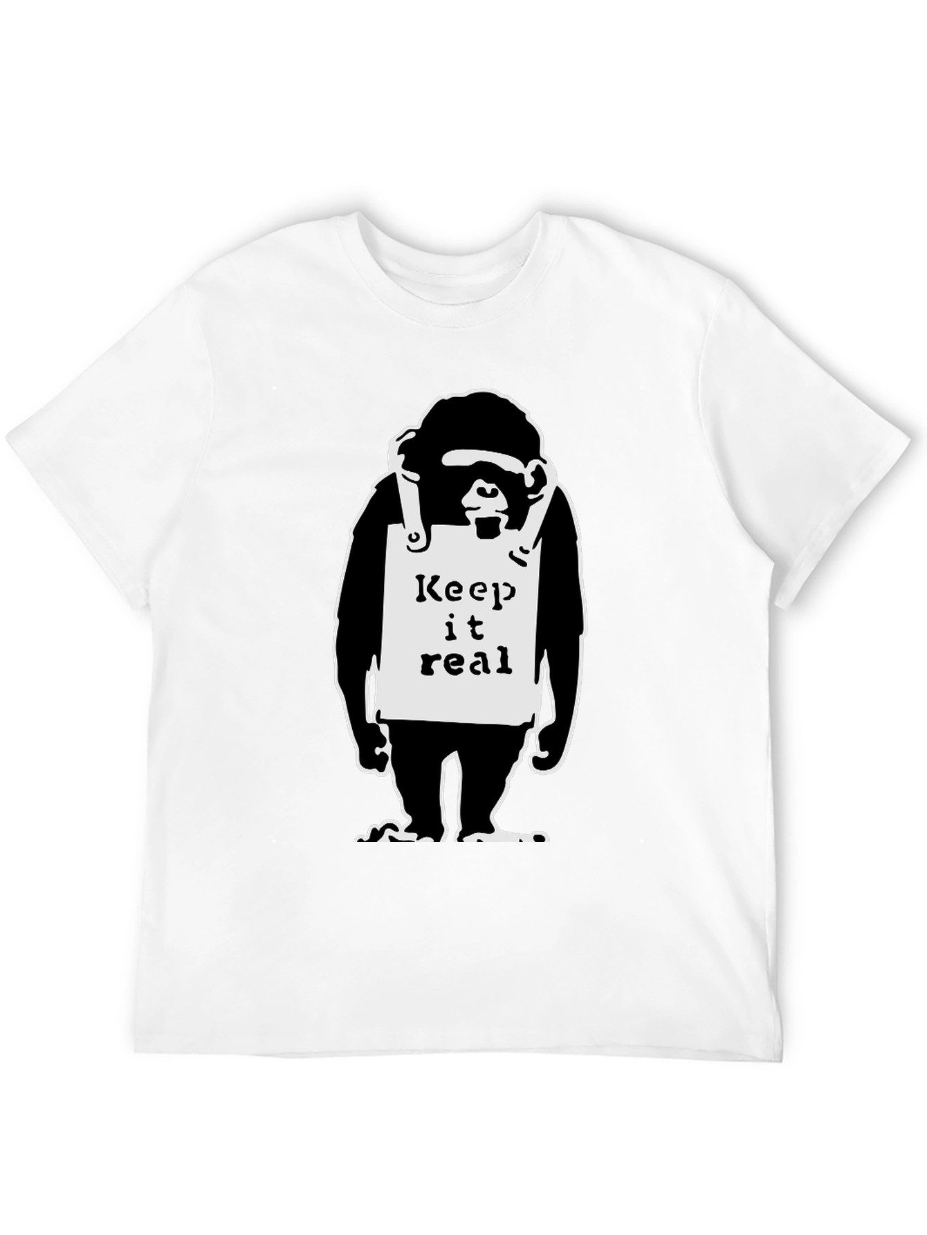 Keep it Real Monkey Graphic Black T-Shirt