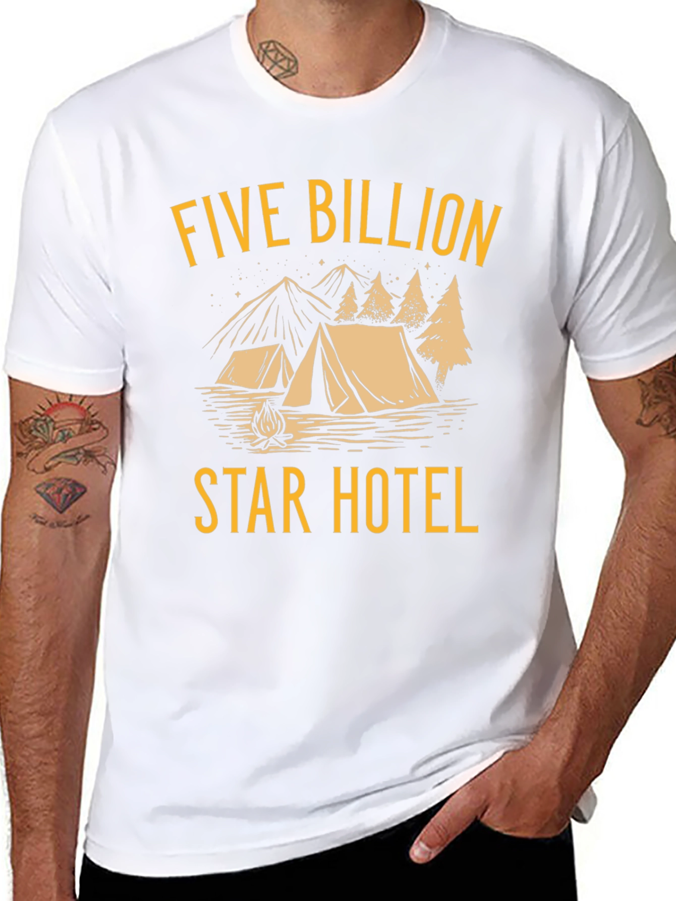 Five Billion Star Hotel Graphic Tee - Camping T-Shirt