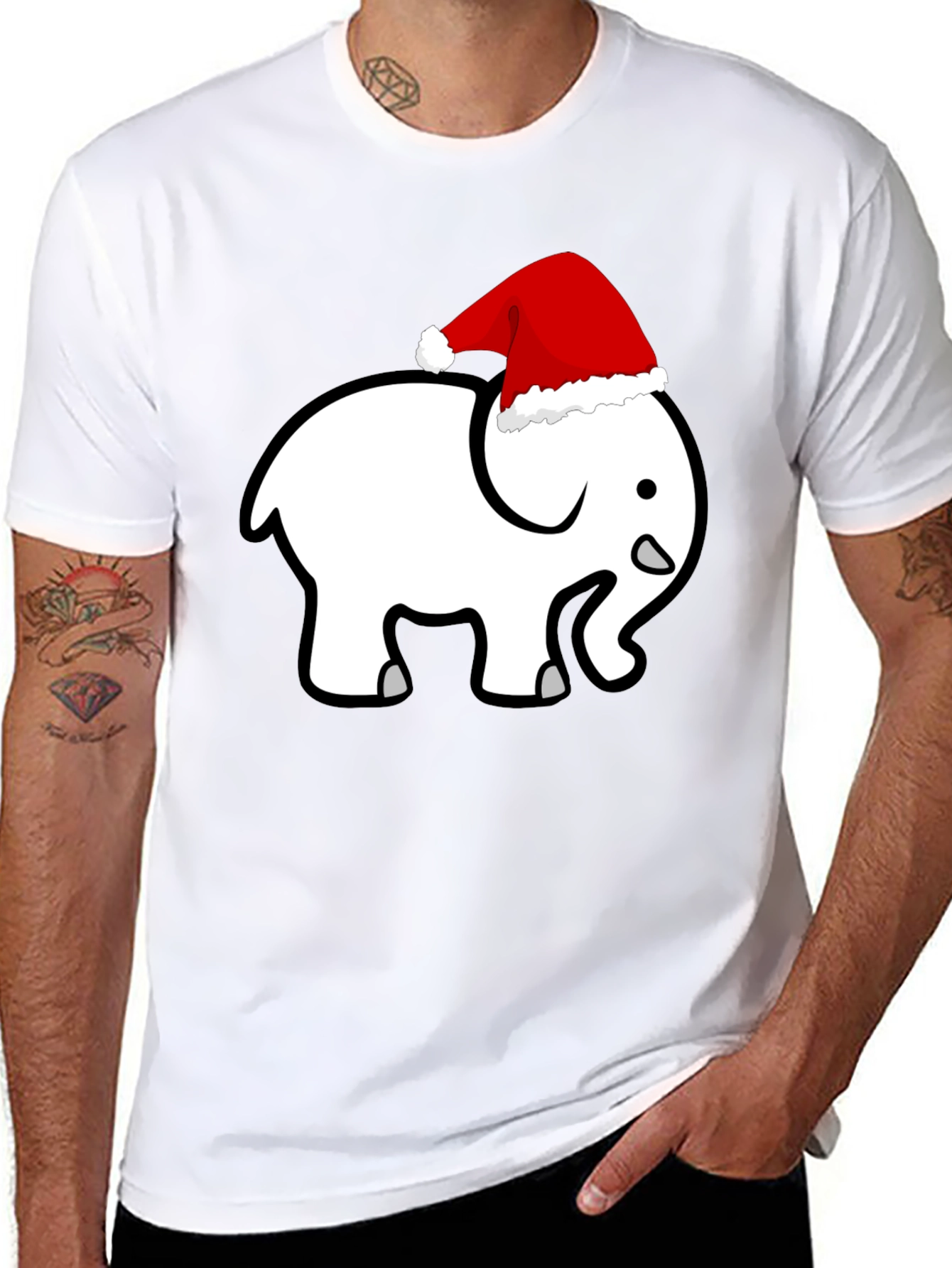 Festive Elephant T-Shirt - Holiday Fun