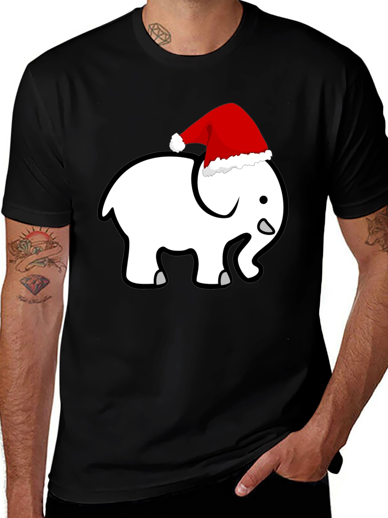 Festive Elephant T-Shirt - Holiday Fun