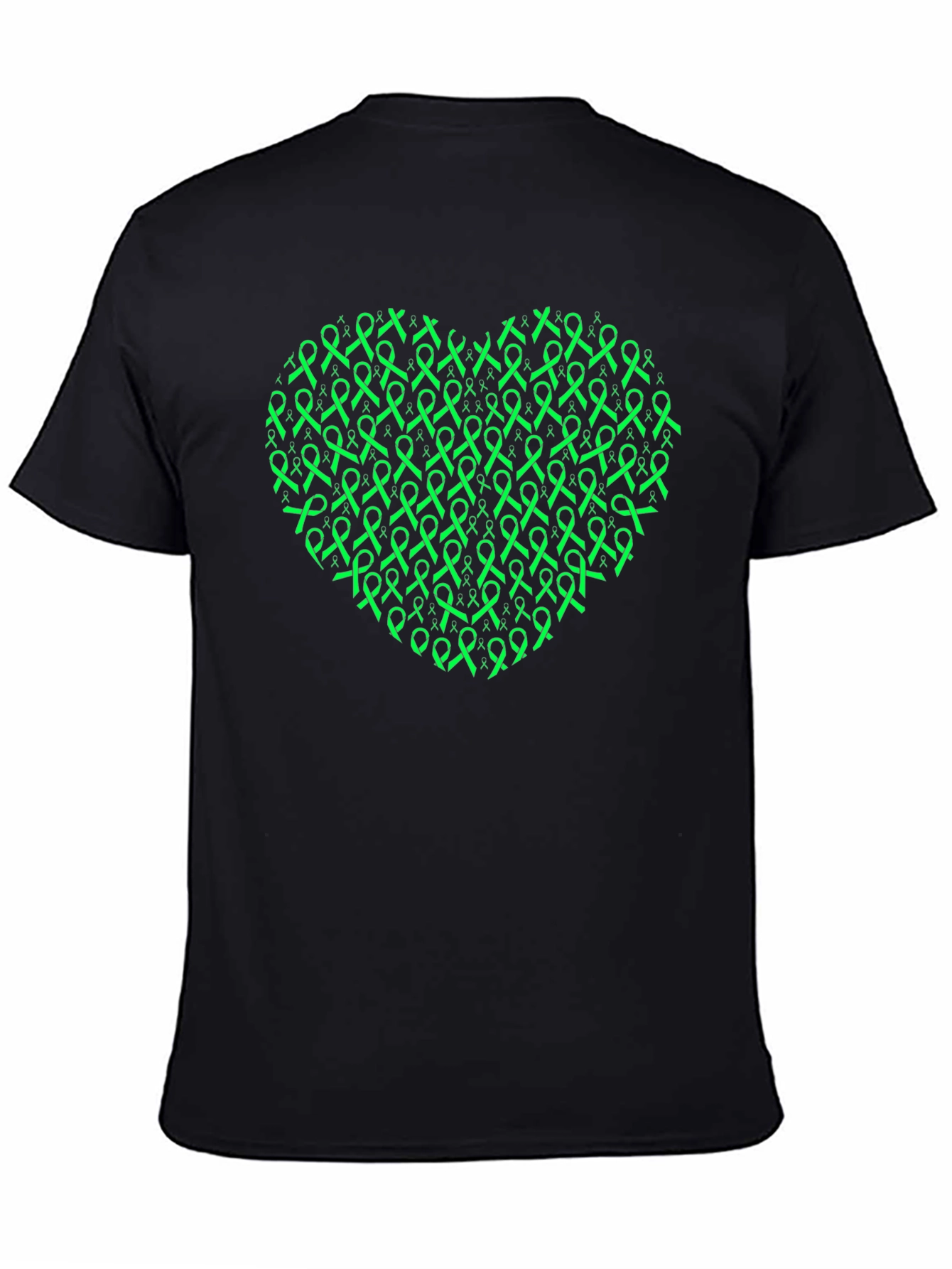 Green Ribbon Heart Graphic T-Shirt