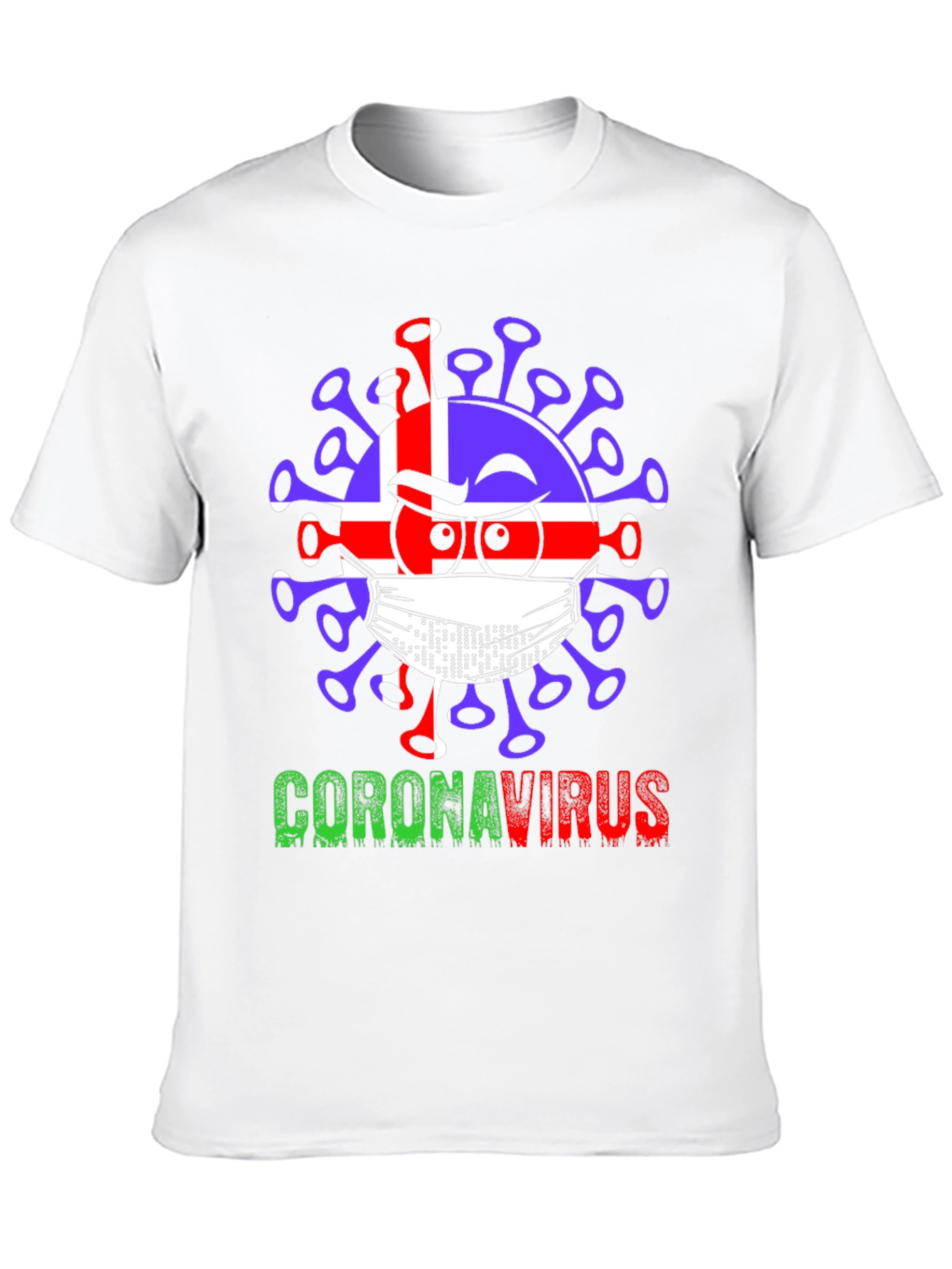 Iceland Flag Coronavirus Graphic T-Shirt