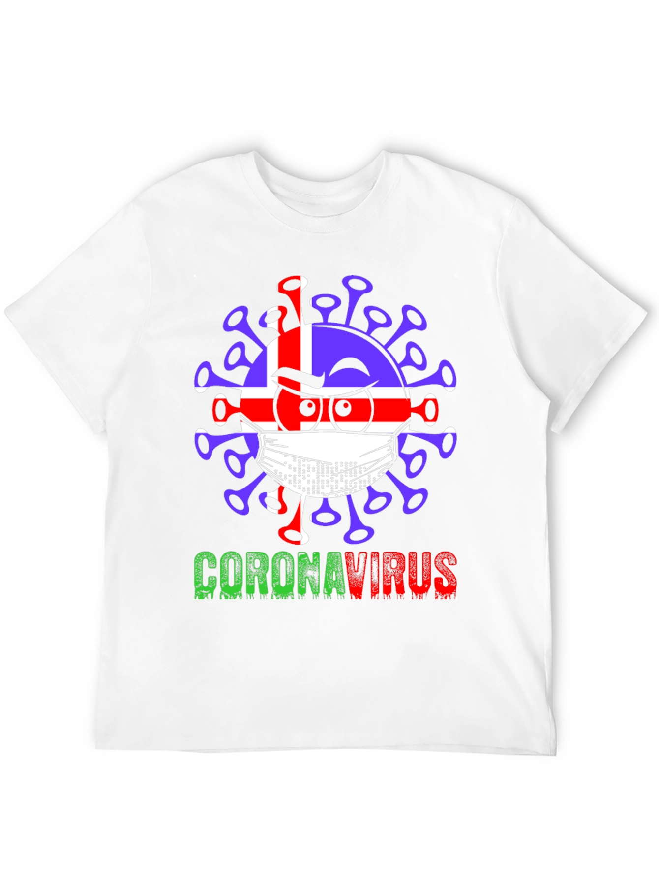 Iceland Flag Coronavirus Graphic T-Shirt