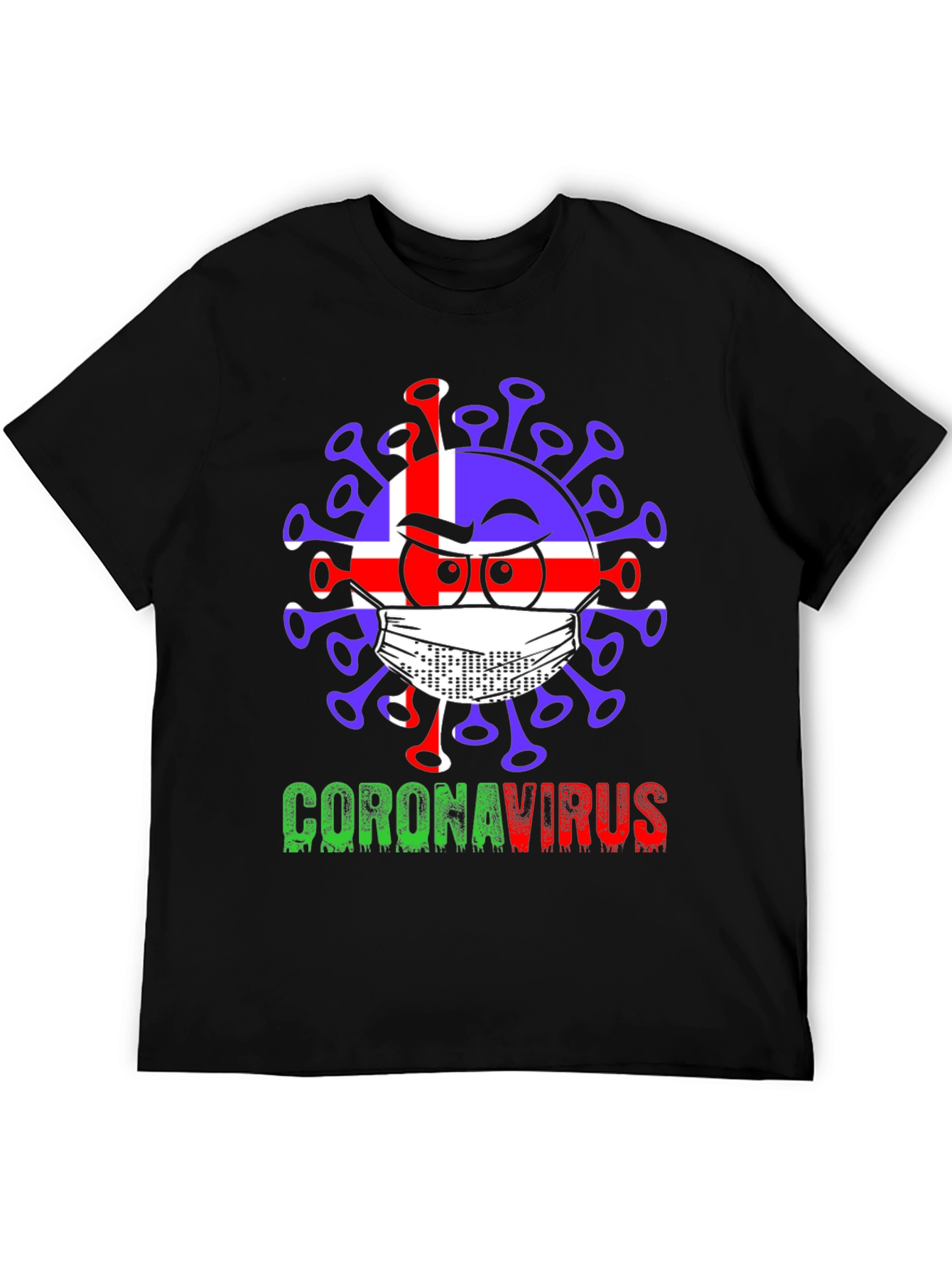 Iceland Flag Coronavirus Graphic T-Shirt