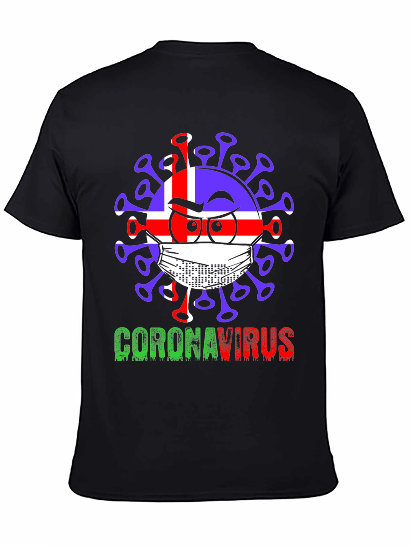 Iceland Flag Coronavirus Graphic T-Shirt