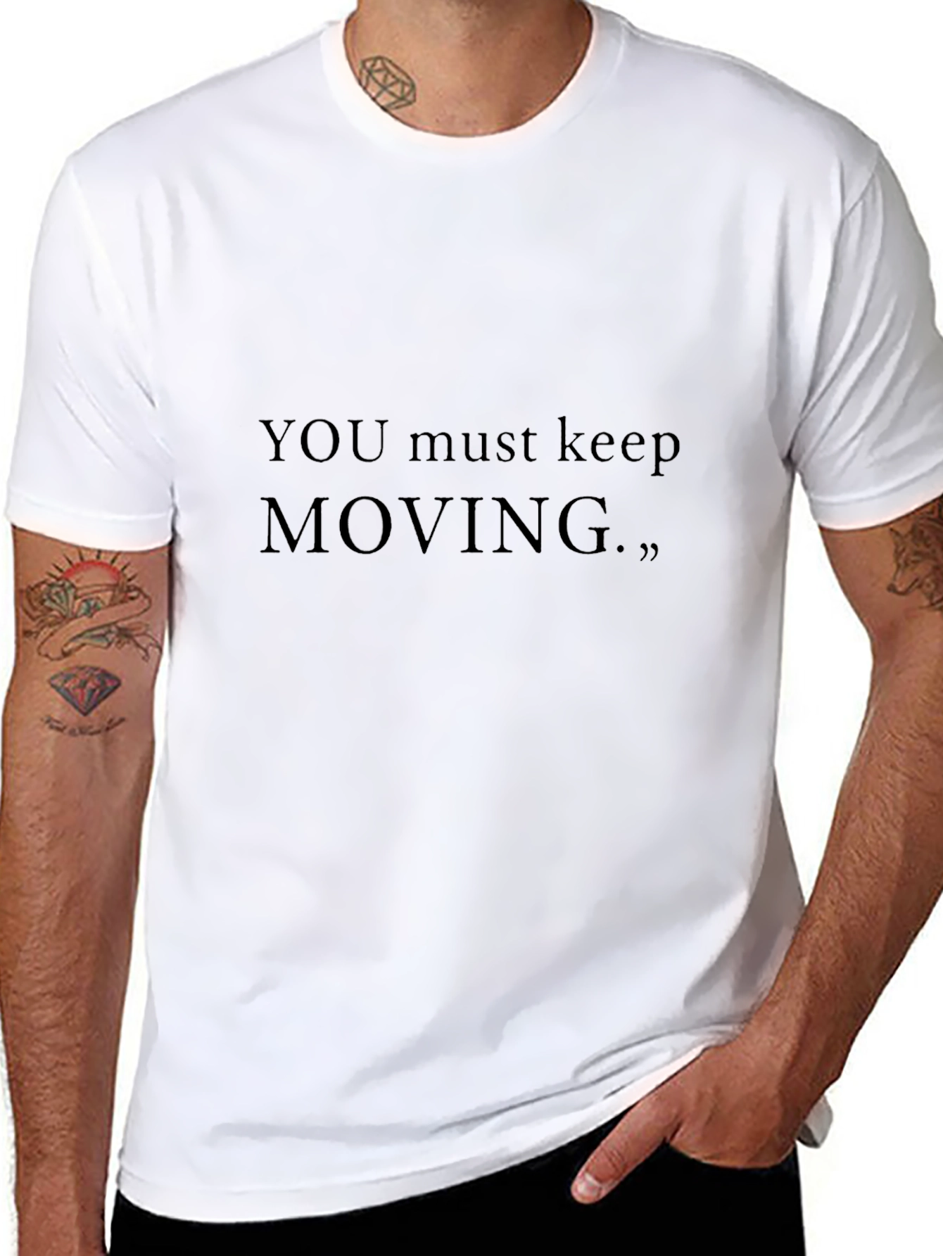 Motivational Black T-Shirt - Keep Moving