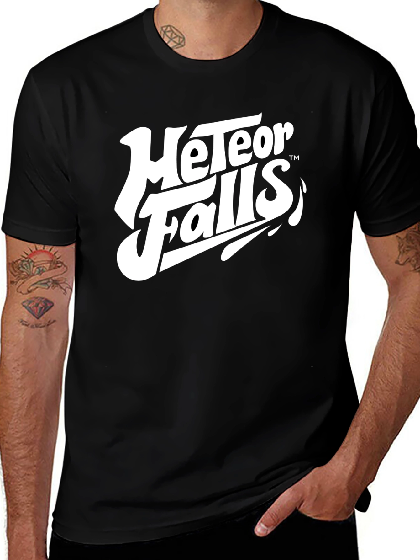 Meteor Falls Graphic Tee - Black Cotton Blend