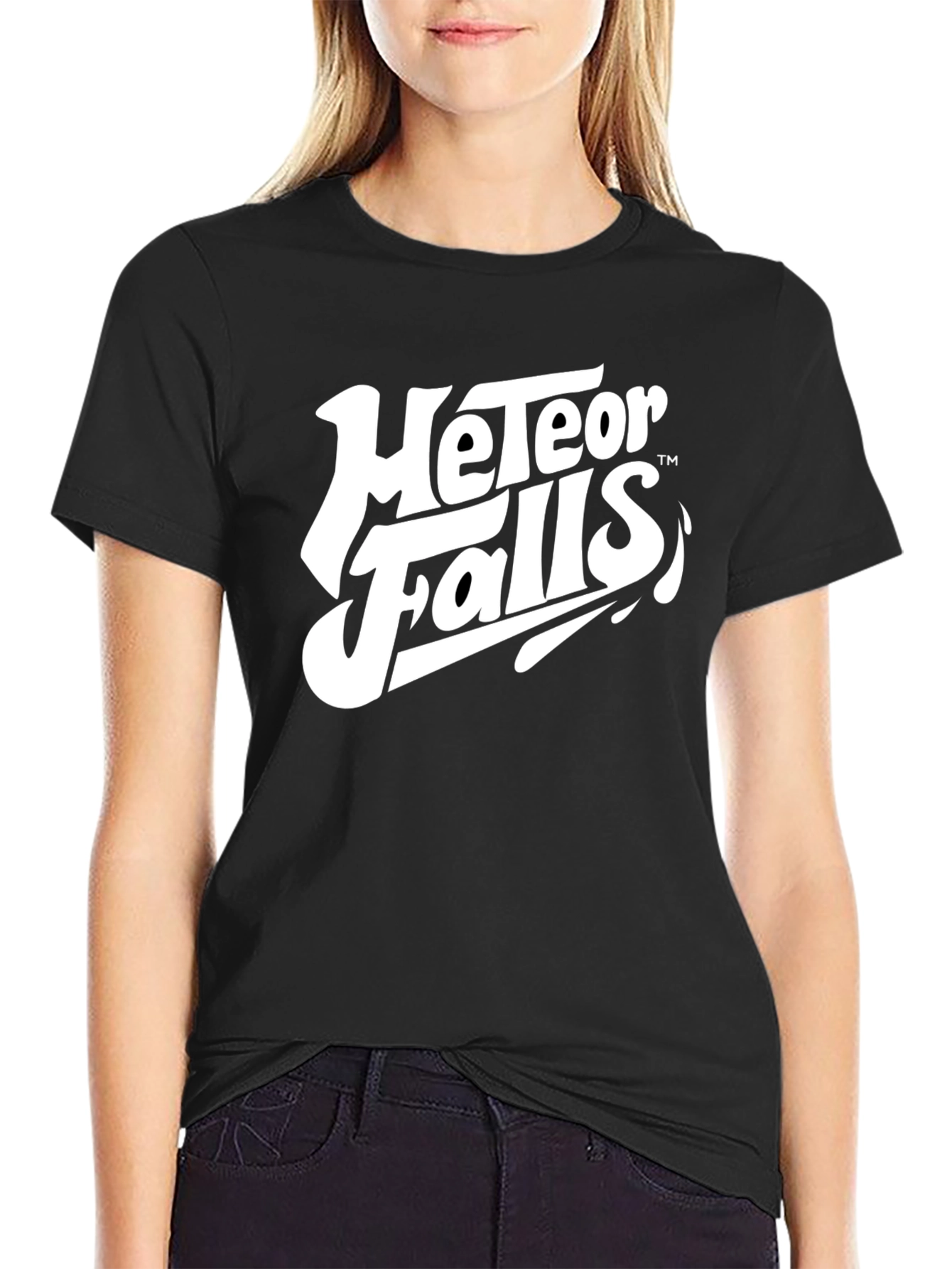 Meteor Falls Graphic Tee - Black Cotton Blend