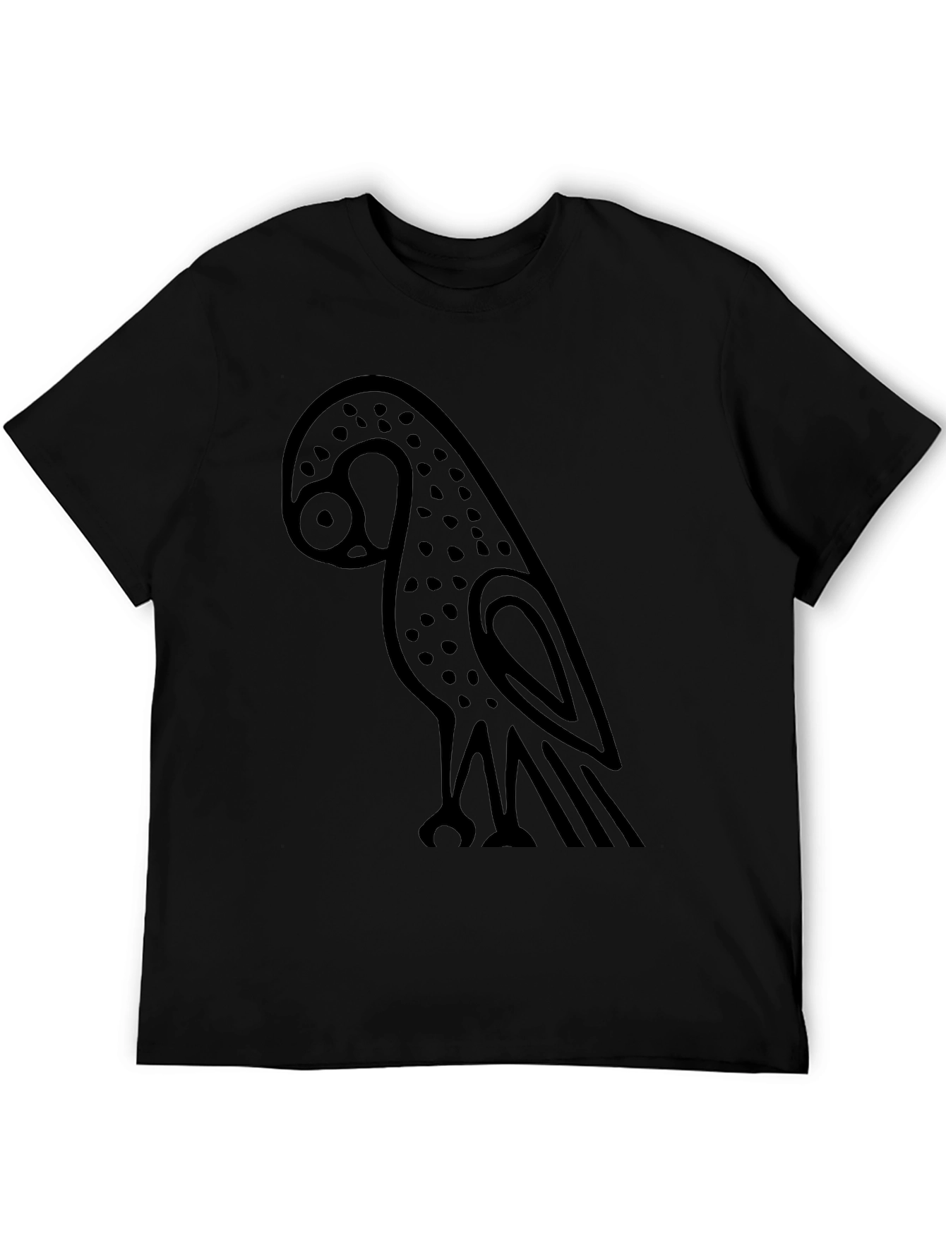 Black T-Shirt with Owl Graphic