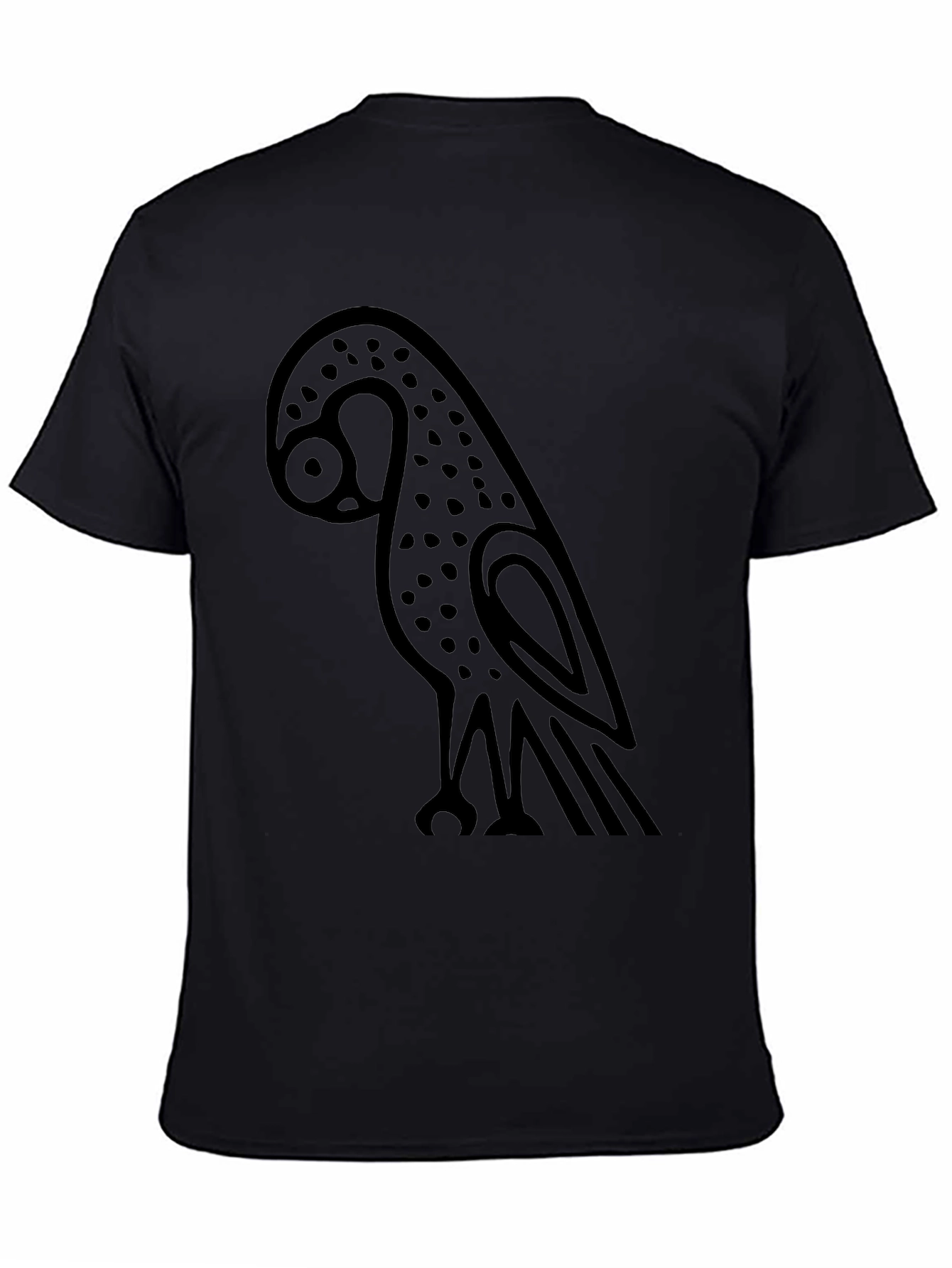 Black T-Shirt with Owl Graphic