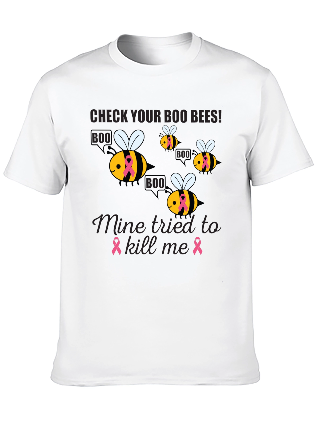 Boo Bees Breast Cancer Awareness T-Shirt