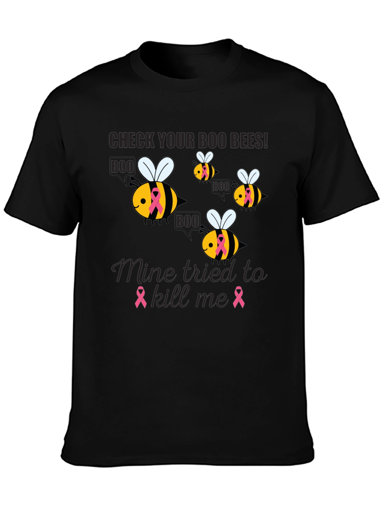 Boo Bees Breast Cancer Awareness T-Shirt