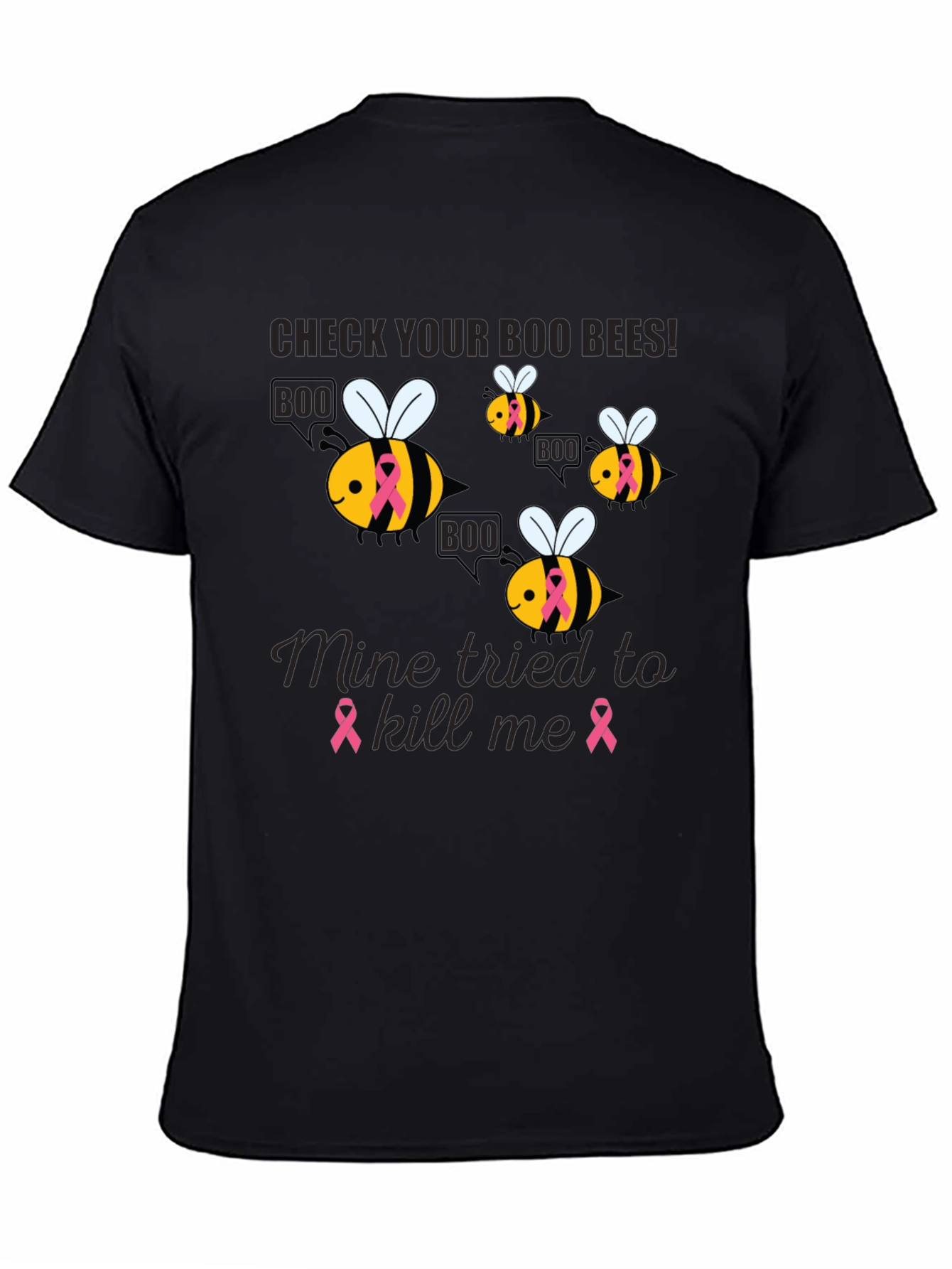 Boo Bees Breast Cancer Awareness T-Shirt