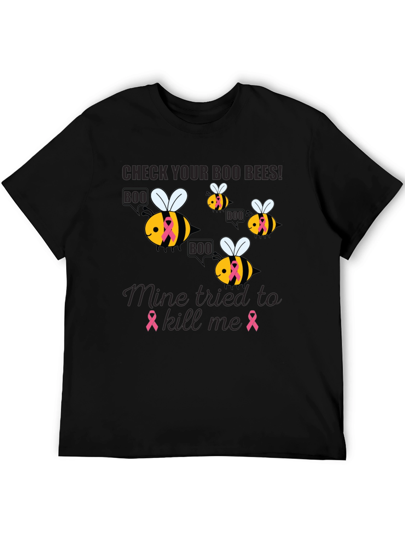 Boo Bees Breast Cancer Awareness T-Shirt