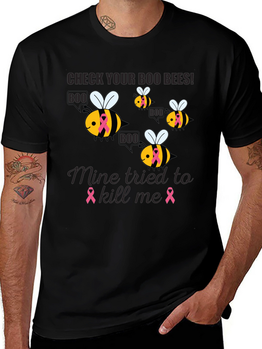 Boo Bees Breast Cancer Awareness T-Shirt