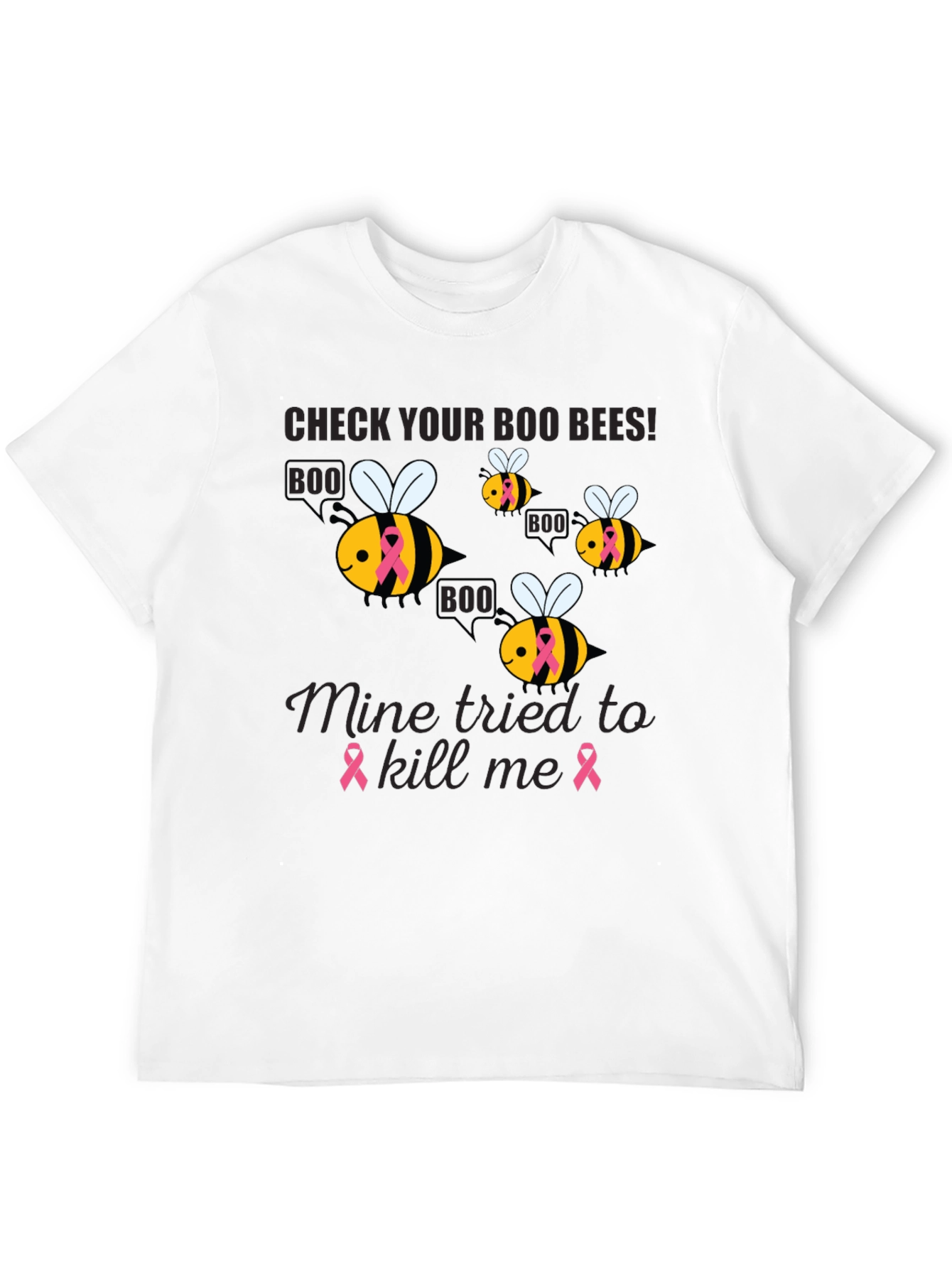 Boo Bees Breast Cancer Awareness T-Shirt