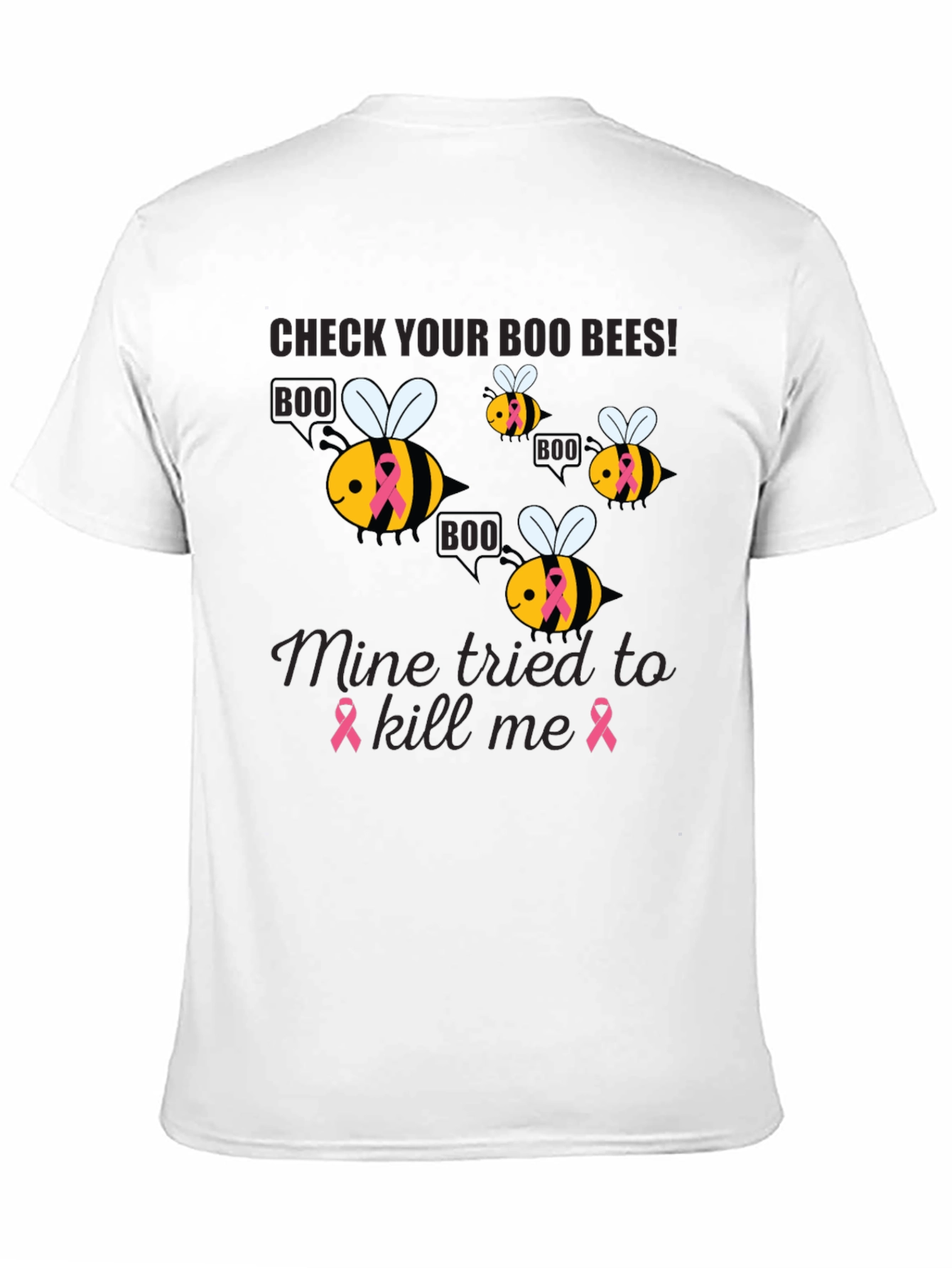 Boo Bees Breast Cancer Awareness T-Shirt