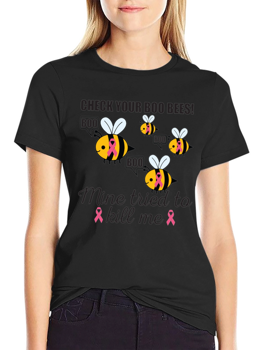 Boo Bees Breast Cancer Awareness T-Shirt