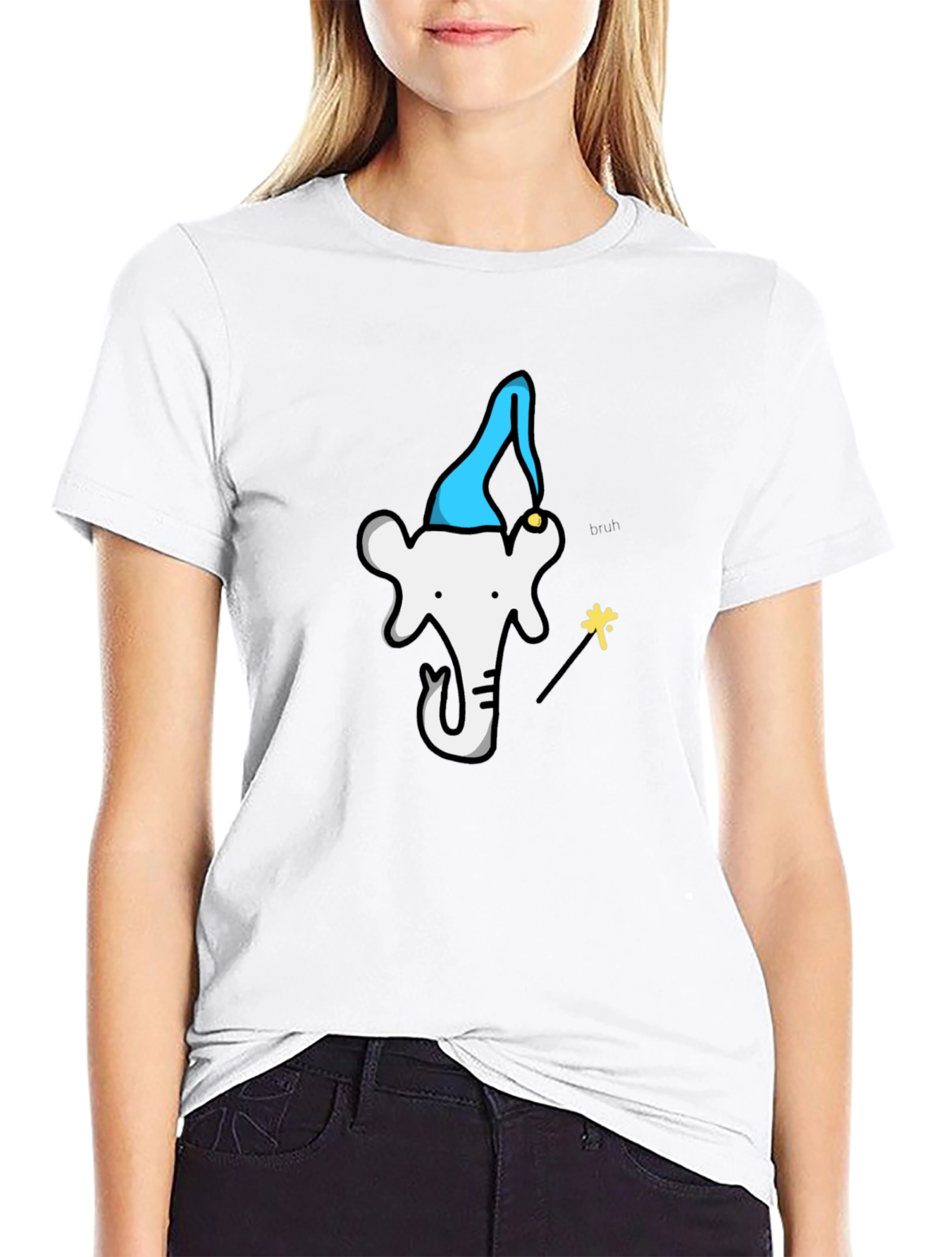 Wizard Elephant T-Shirt - Black Cotton Tee