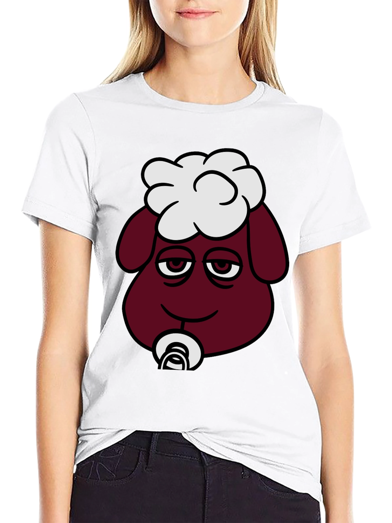 Funny Sheep Pacifier T-Shirt - Unique Cartoon Design