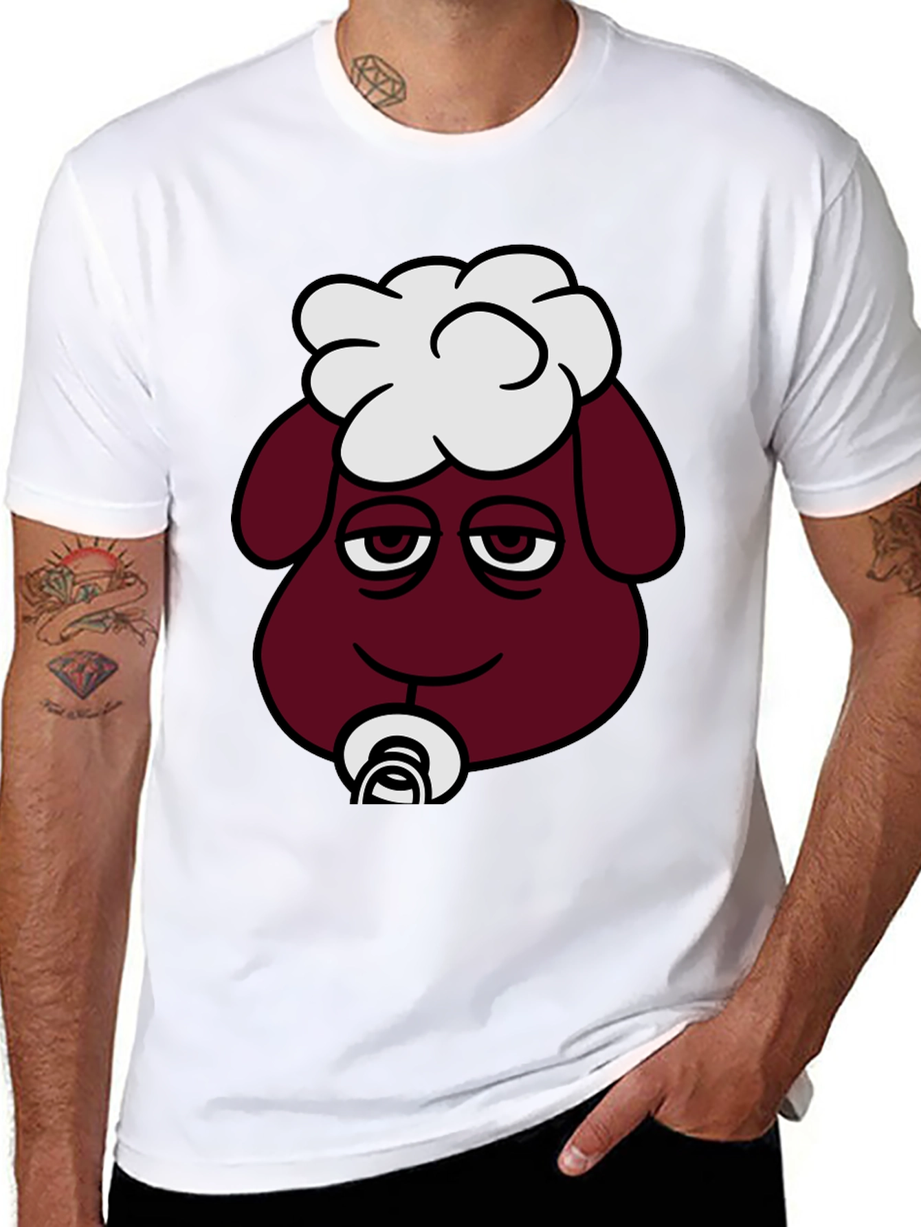 Funny Sheep Pacifier T-Shirt - Unique Cartoon Design