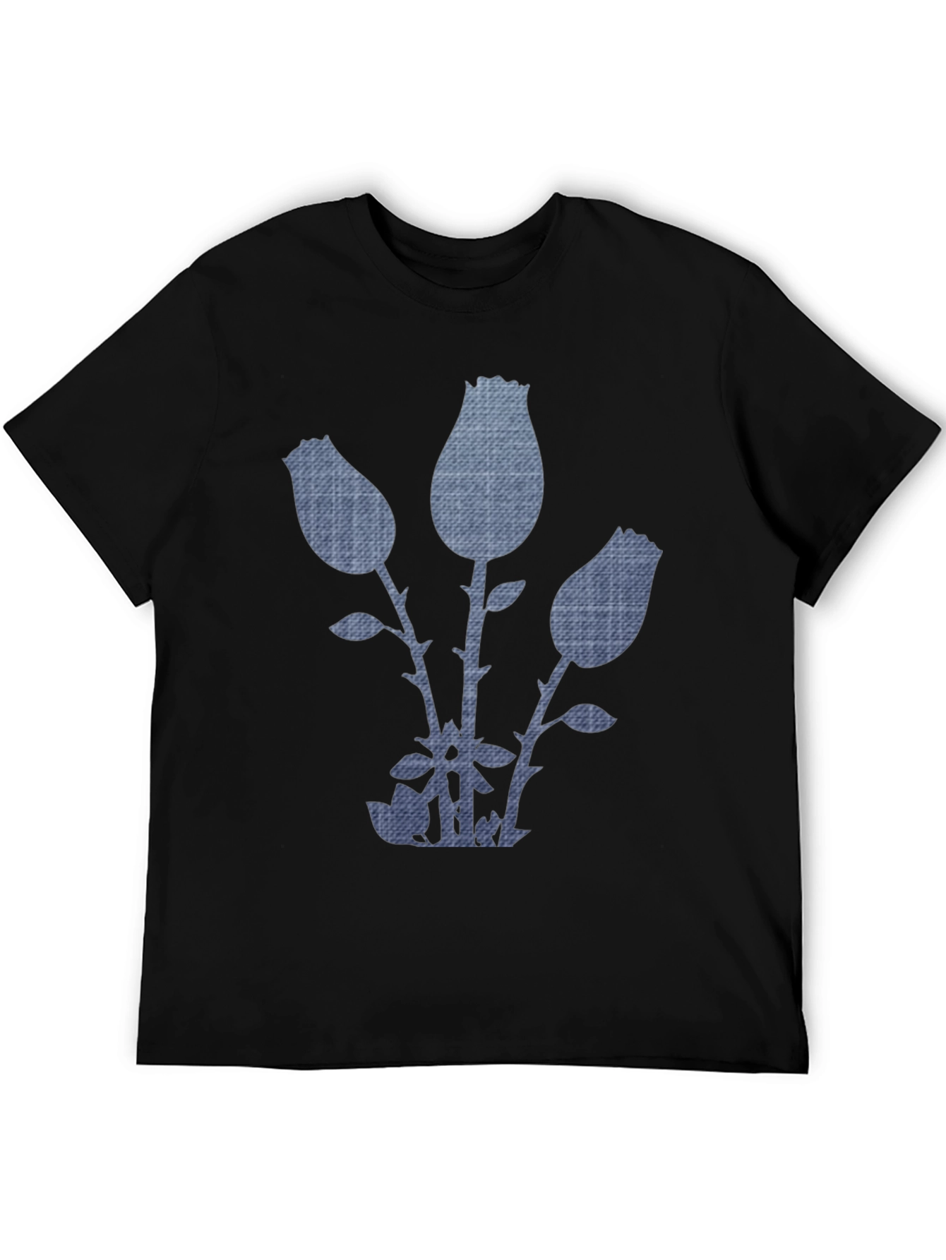 Denim Rose Graphic Tee - Modern Casual Style