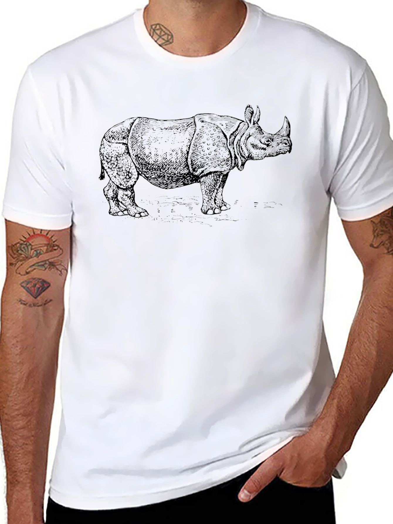 Black Rhino Graphic Tee - Wildlife T-Shirt