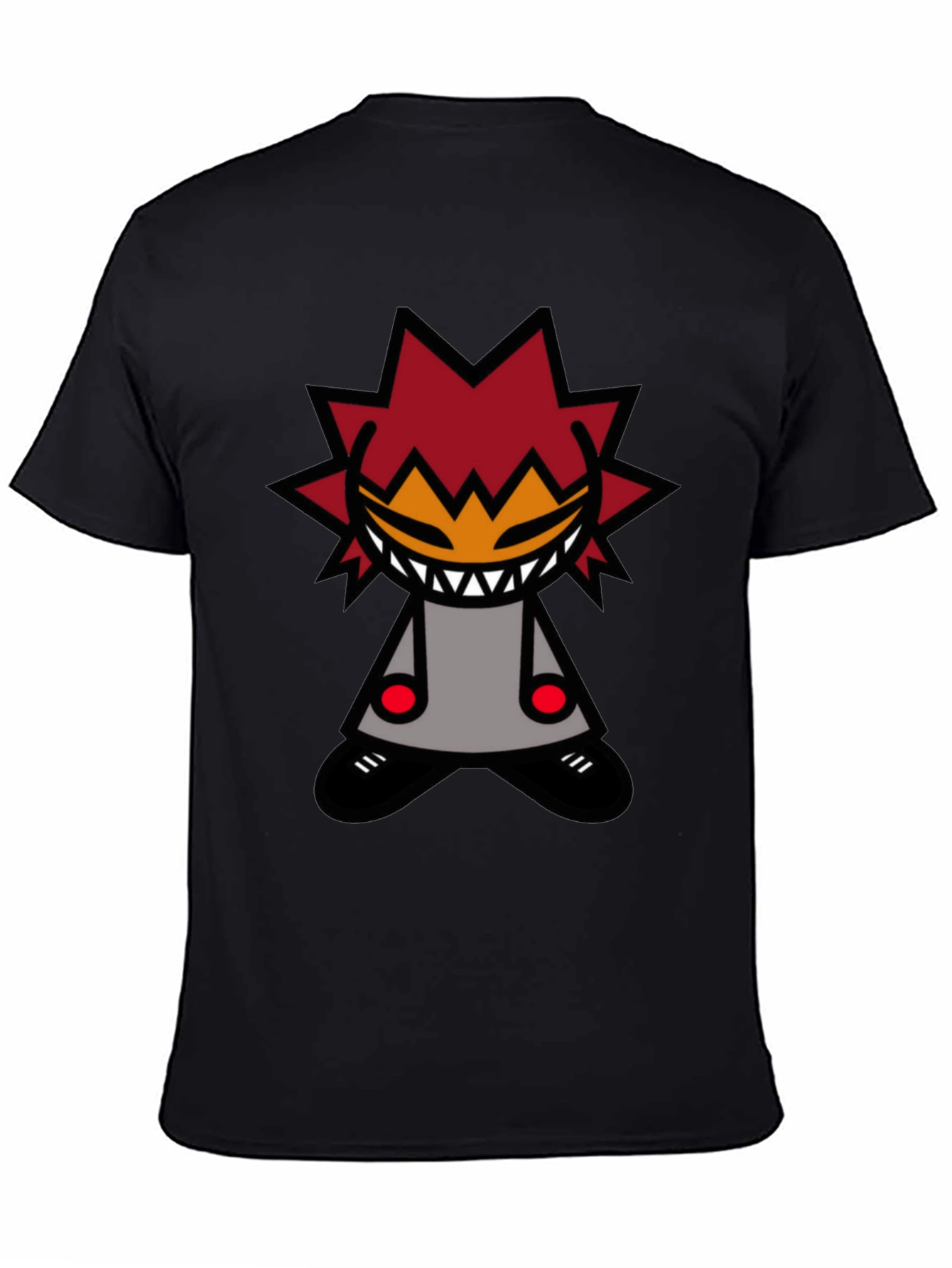 Edgy Graphic T-Shirt - Spiked Hair Cartoon Character