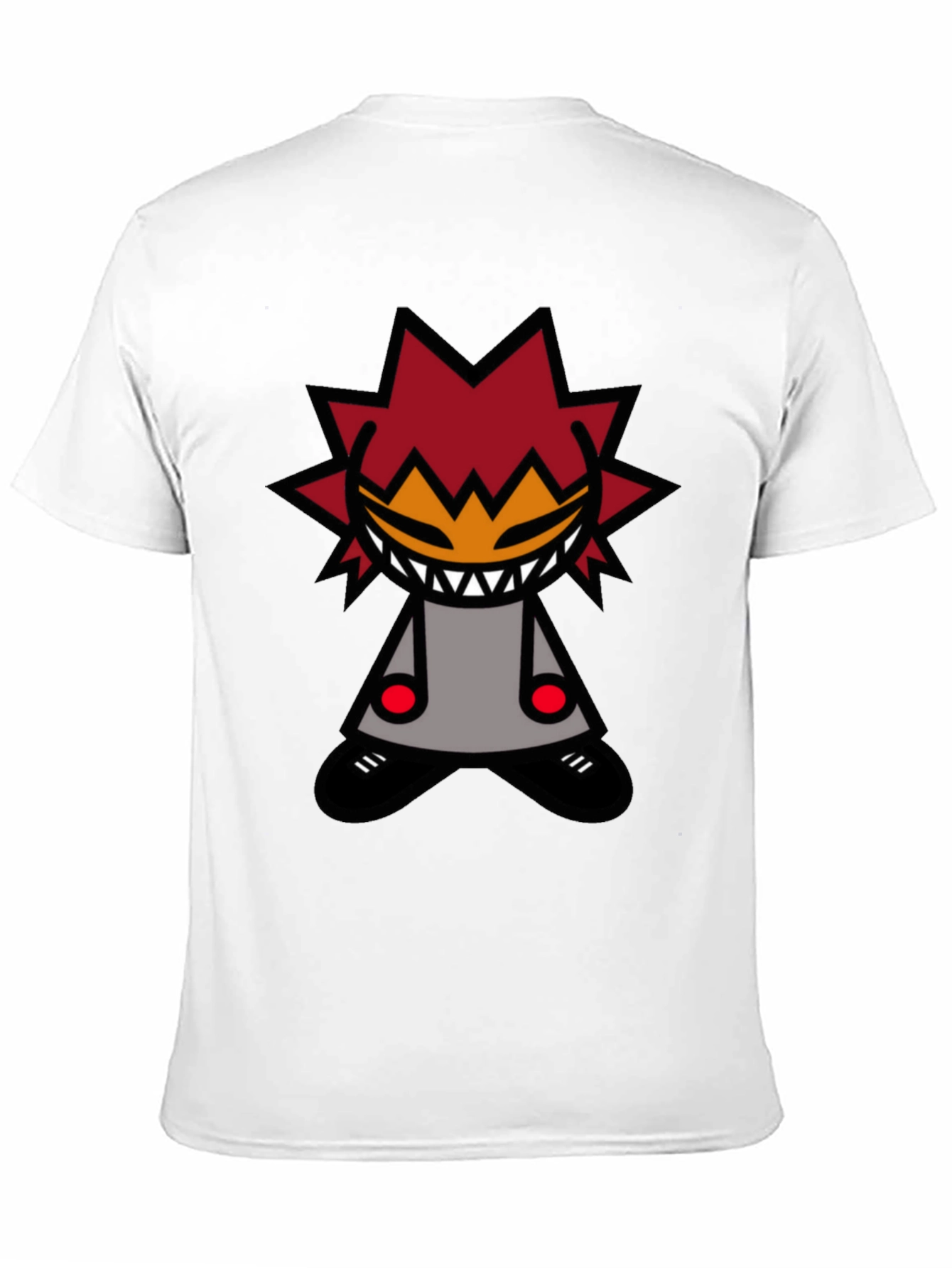 Edgy Graphic T-Shirt - Spiked Hair Cartoon Character