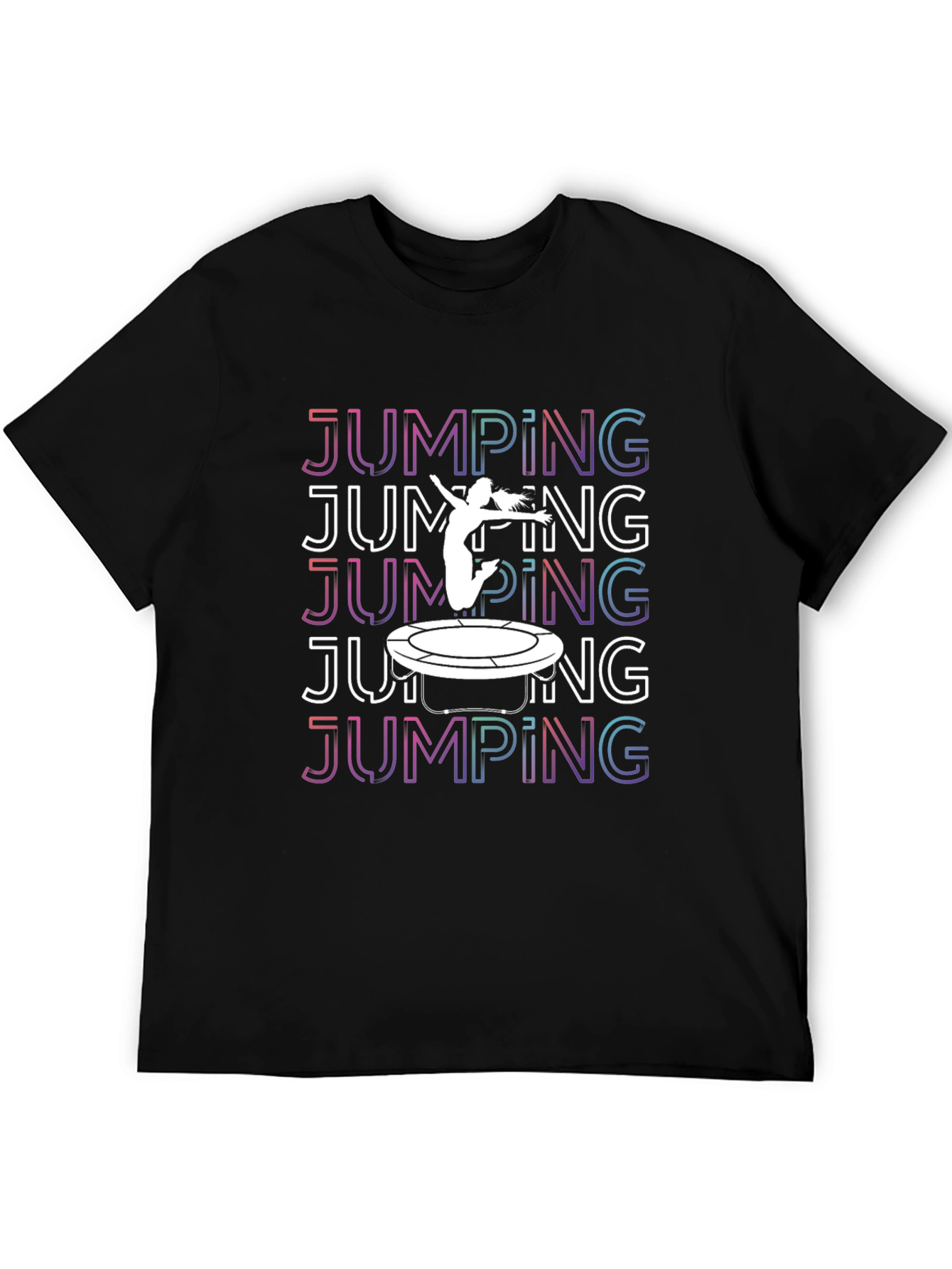 Jumping Trampoline Graphic Tee - Black T-Shirt