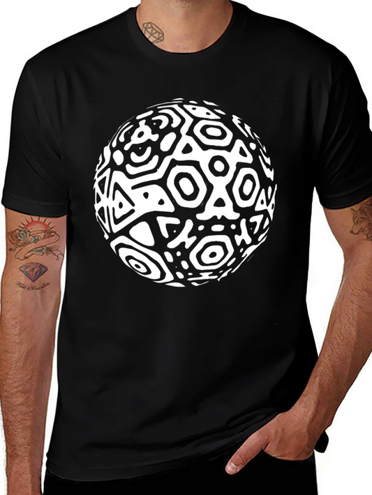 Abstract Geometric Sphere Graphic T-Shirt