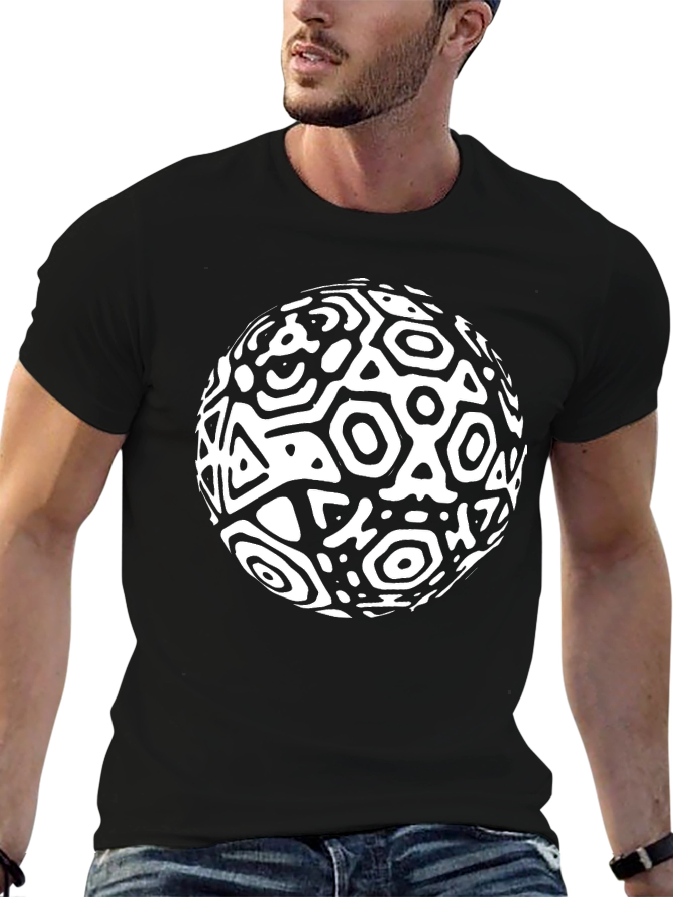 Abstract Geometric Sphere Graphic T-Shirt